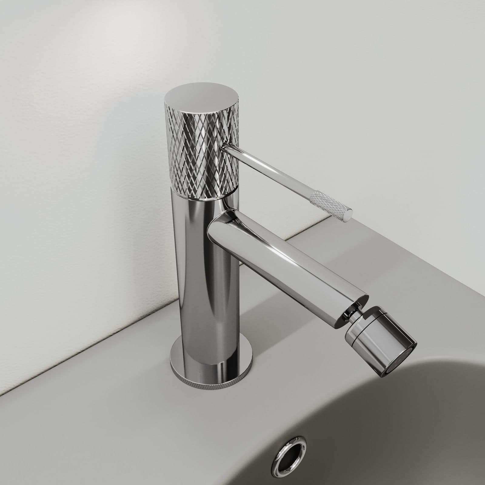 Set lavabo e bidet con esterno doccia termostatico in ottone cromo - Crystal