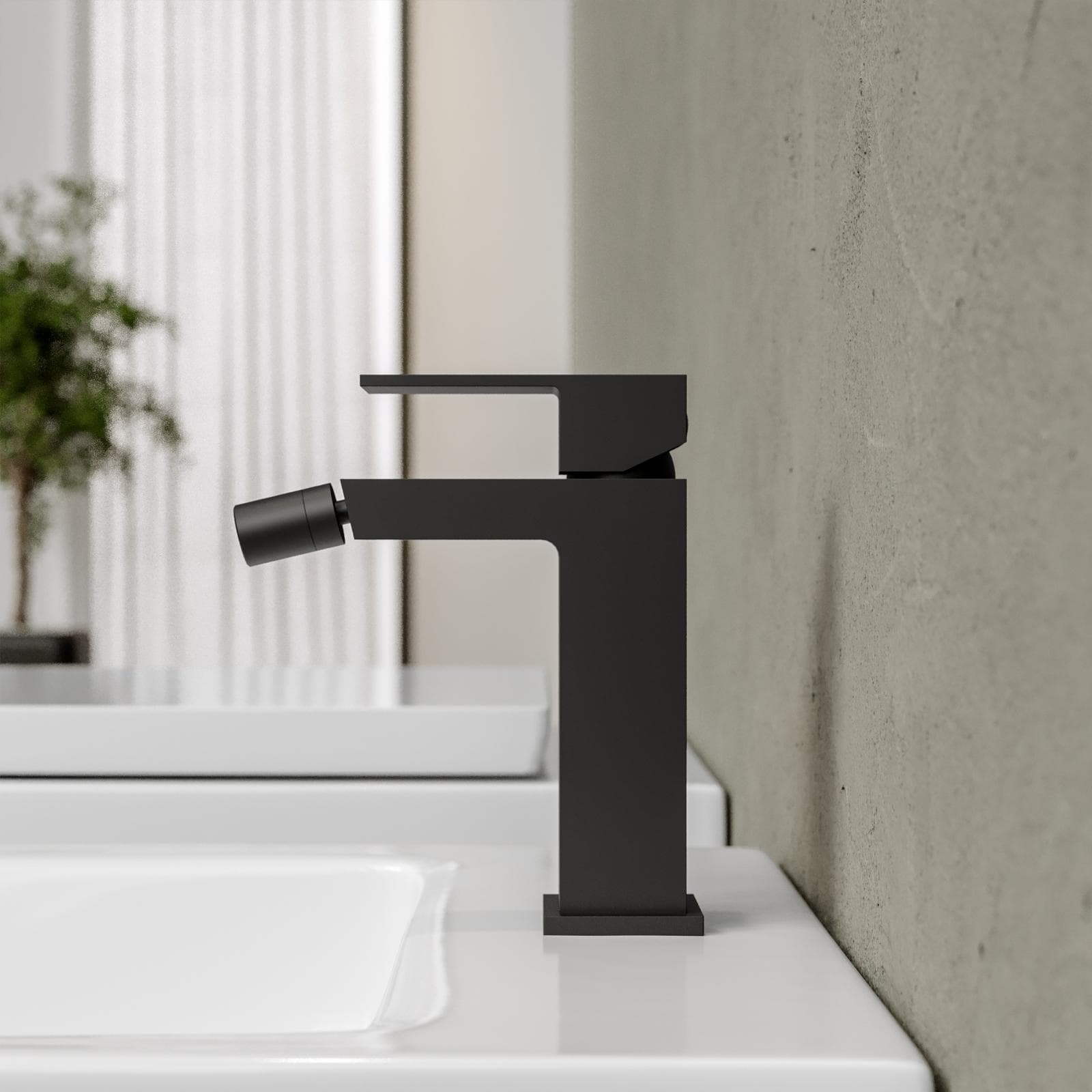 Set miscelatore lavabo e bidet con incasso doccia con deviatore nero – Kyria