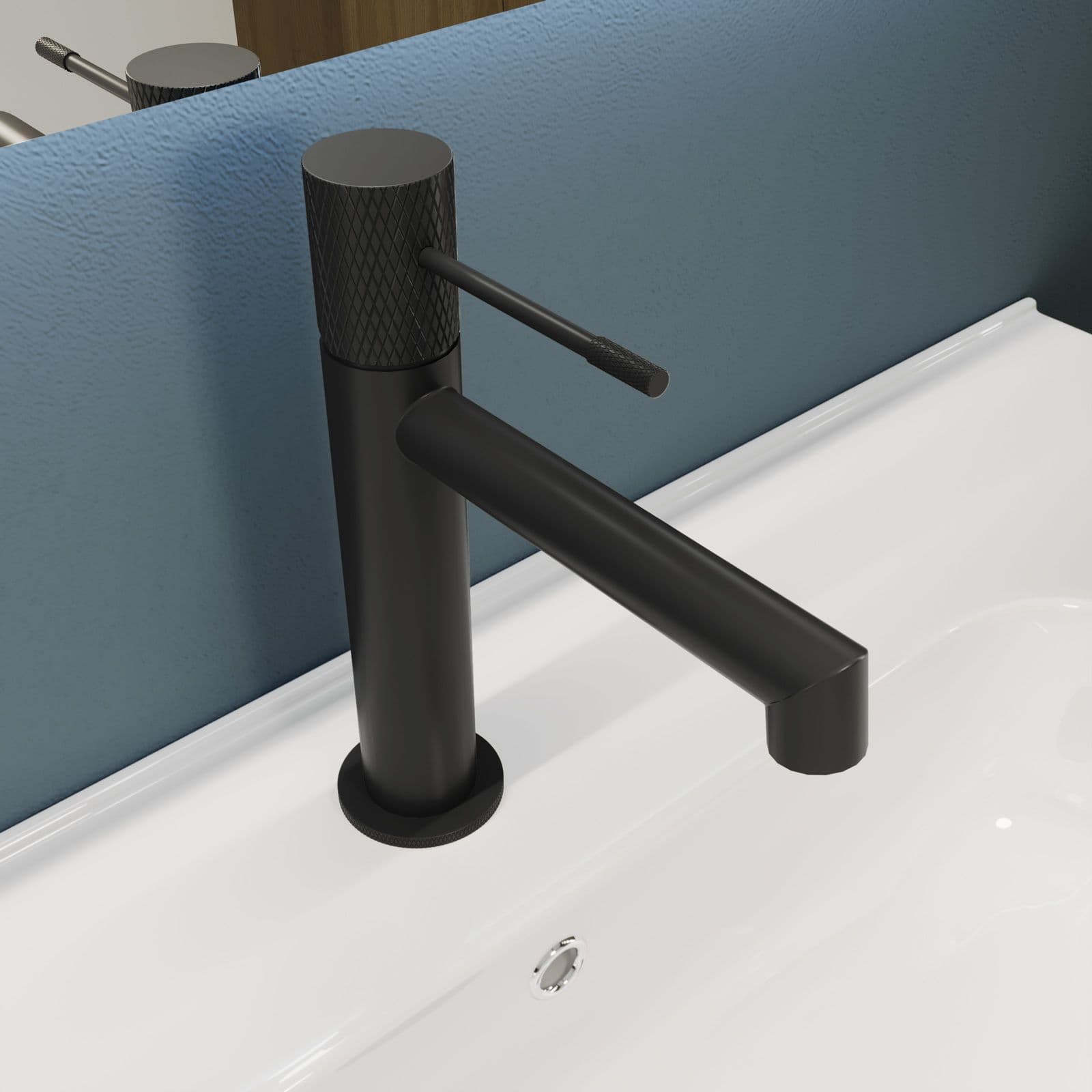 Set lavabo e bidet con incasso doccia in ottone nero opaco - Crystal