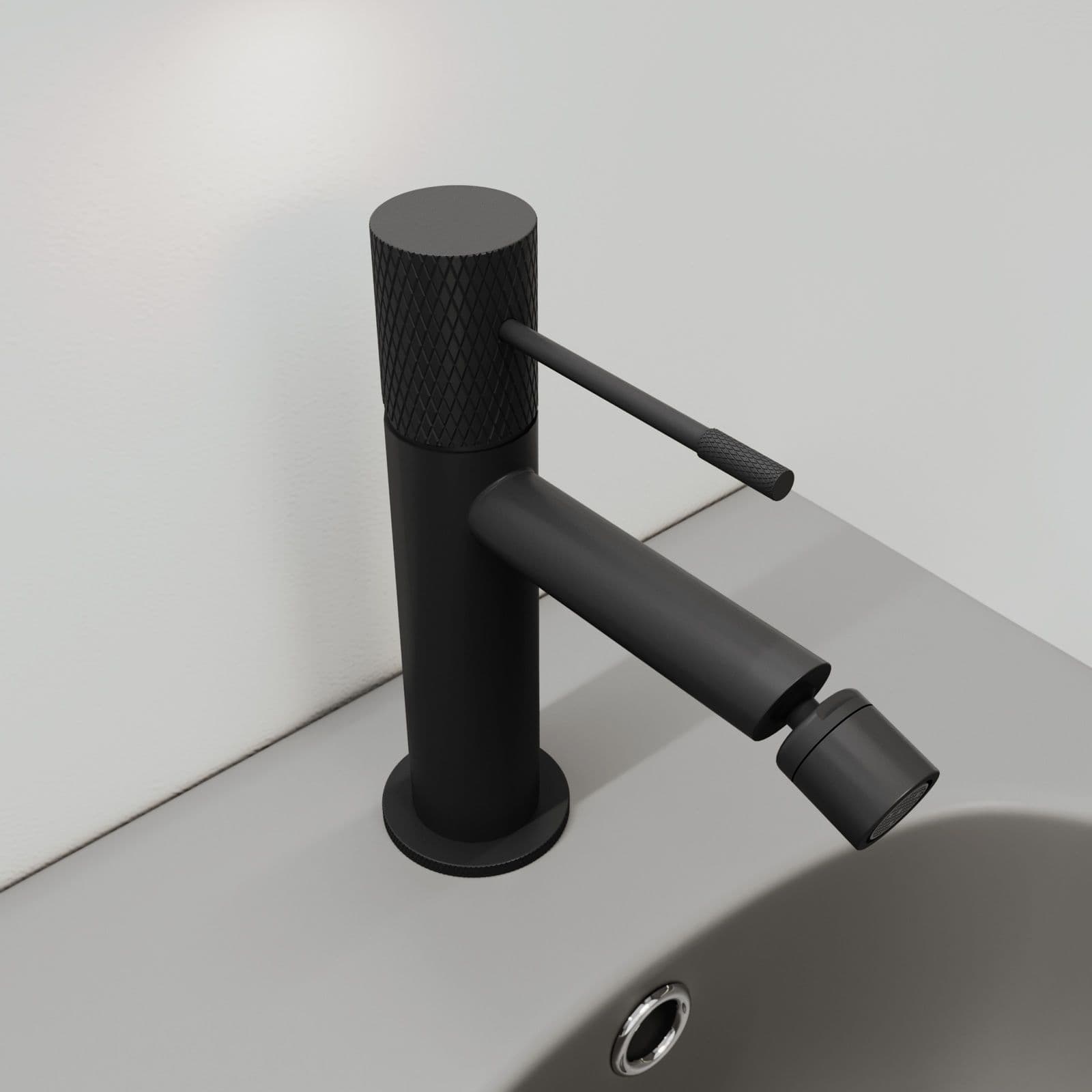 Set lavabo e bidet con incasso doccia in ottone nero opaco - Crystal