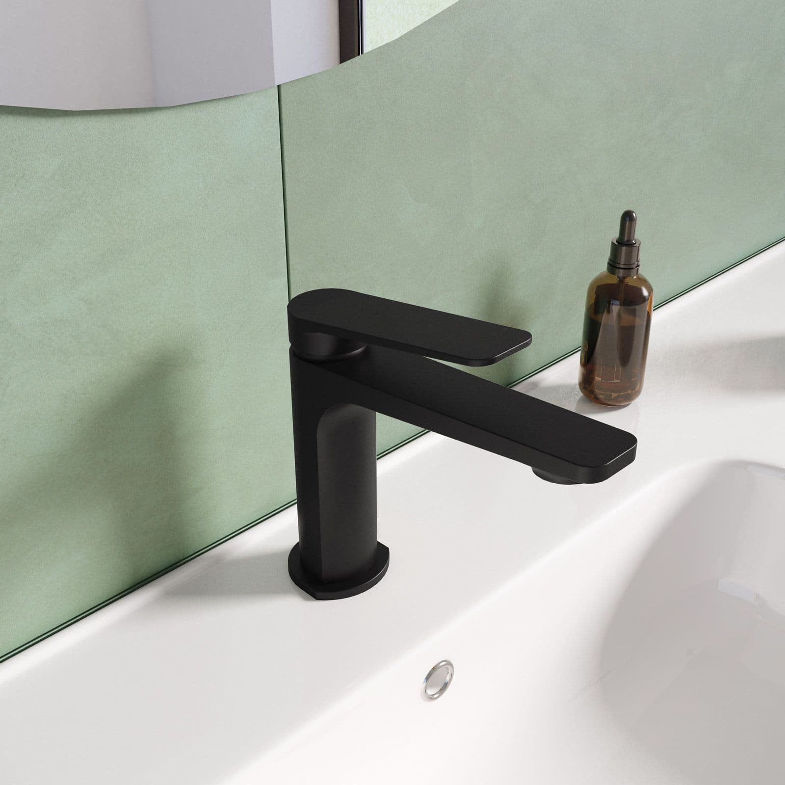 Set lavabo e bidet con incasso doccia in ottone nero opaco - Nocta