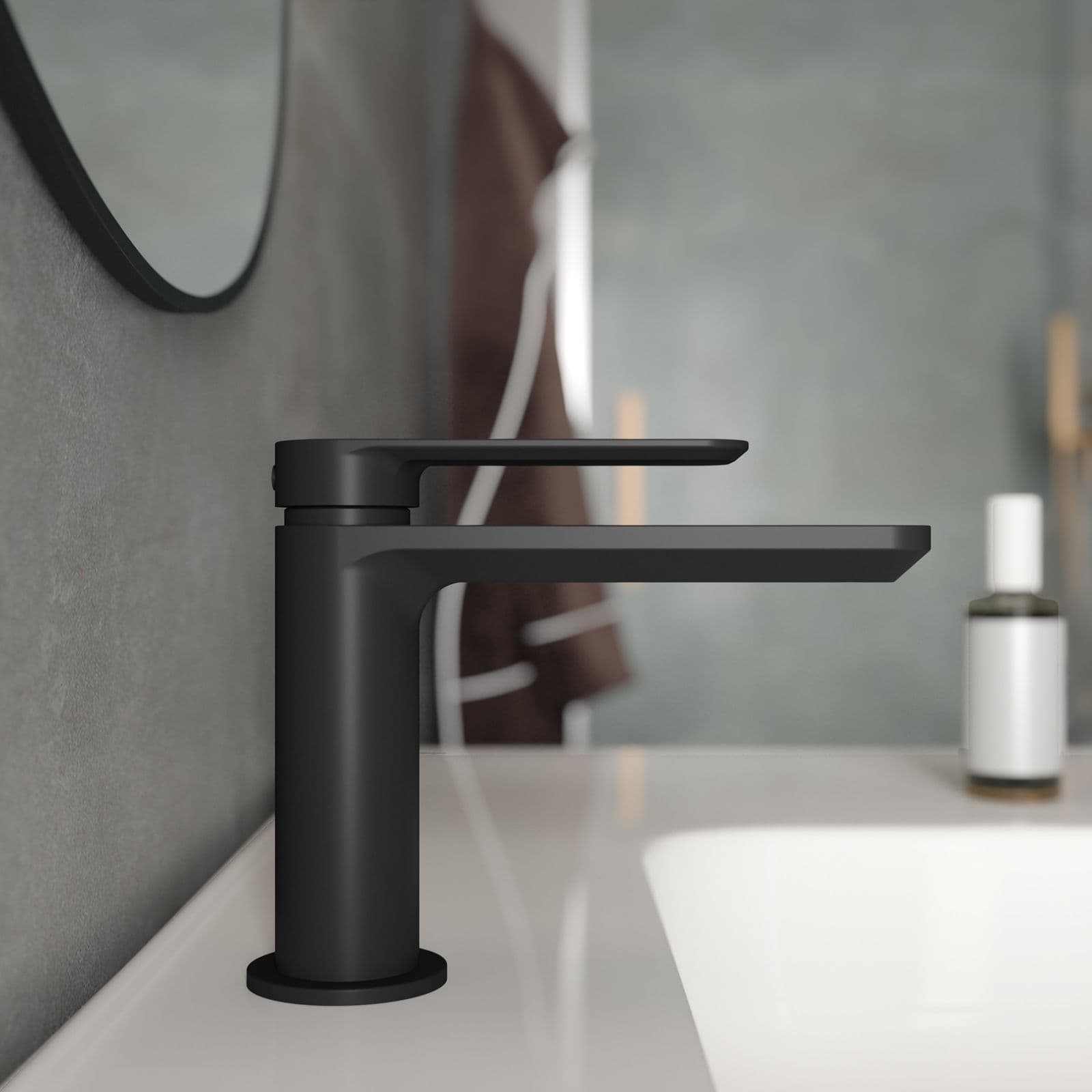 Set miscelatore lavabo e bidet con incasso doccia nero – Fusion