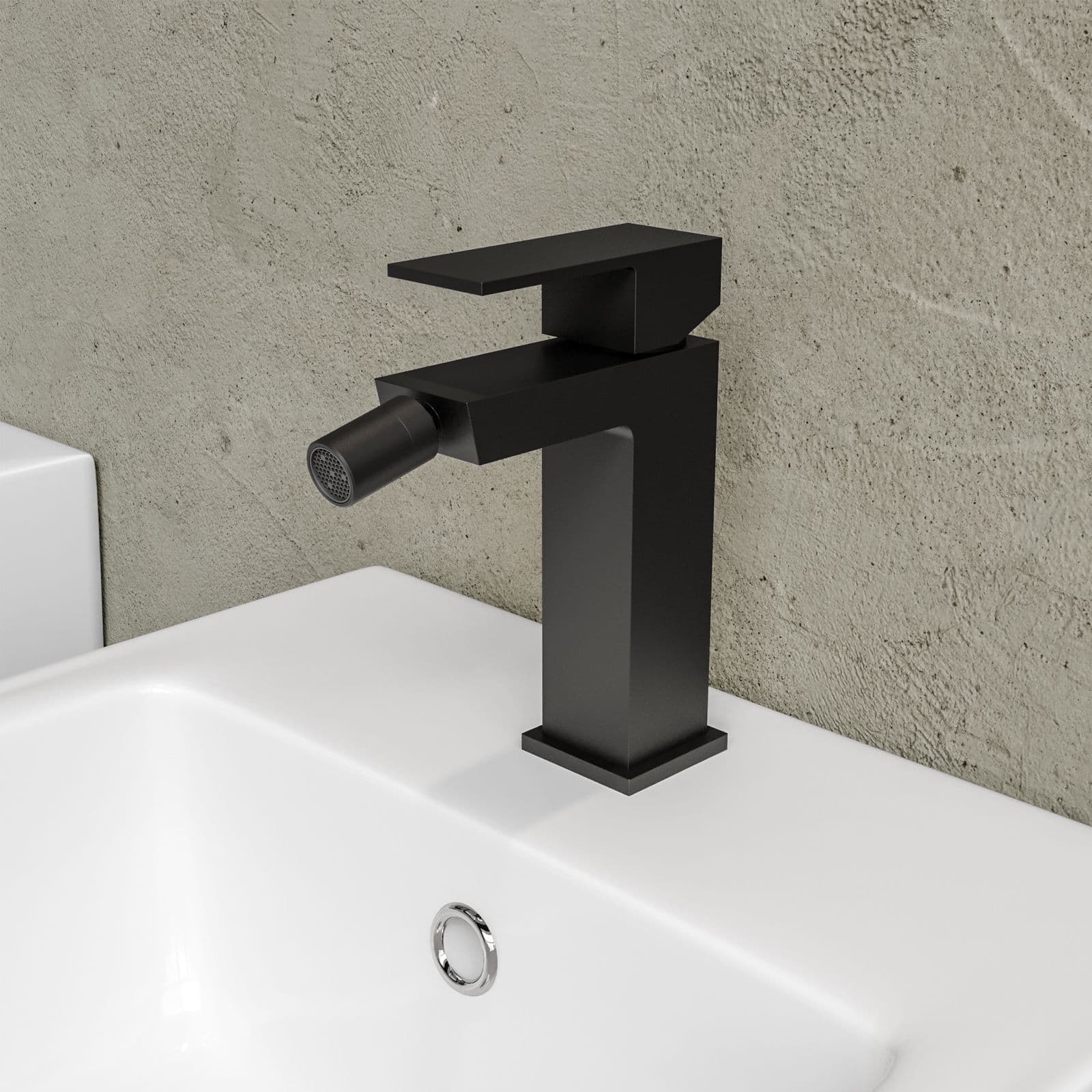 Set miscelatore lavabo e bidet con incasso doccia nero – Kyria