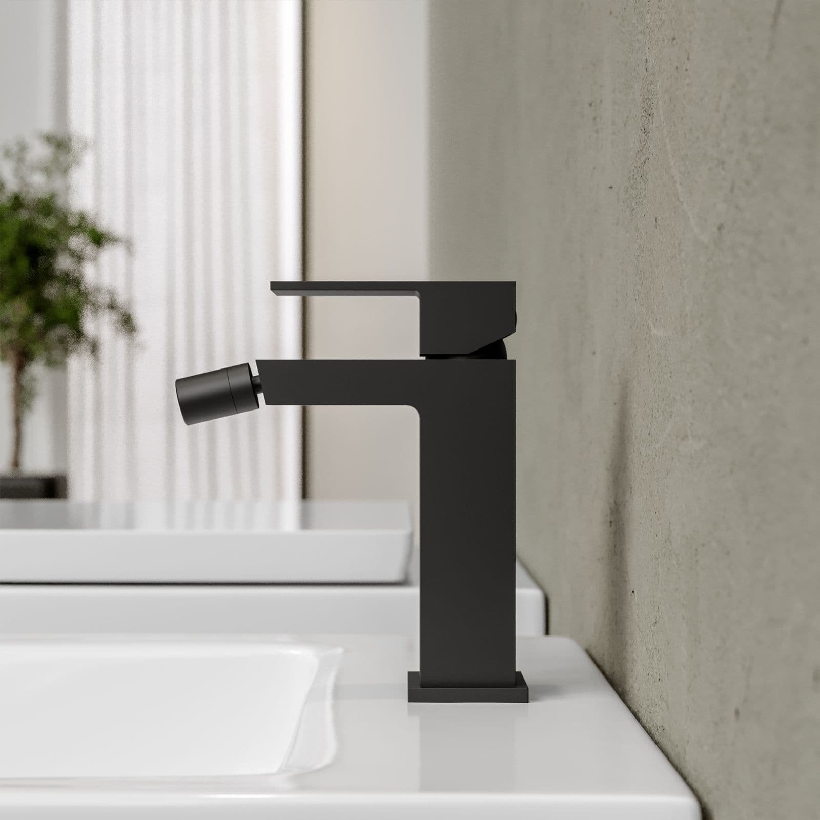Set miscelatore lavabo e bidet con incasso doccia nero – Kyria