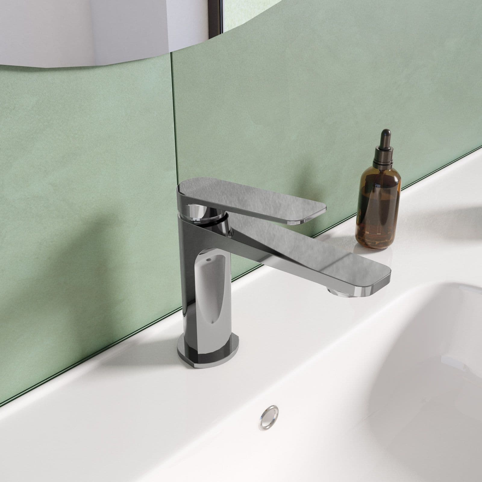 Set lavabo e bidet con incasso doccia termostatico in ottone cromo - Nocta