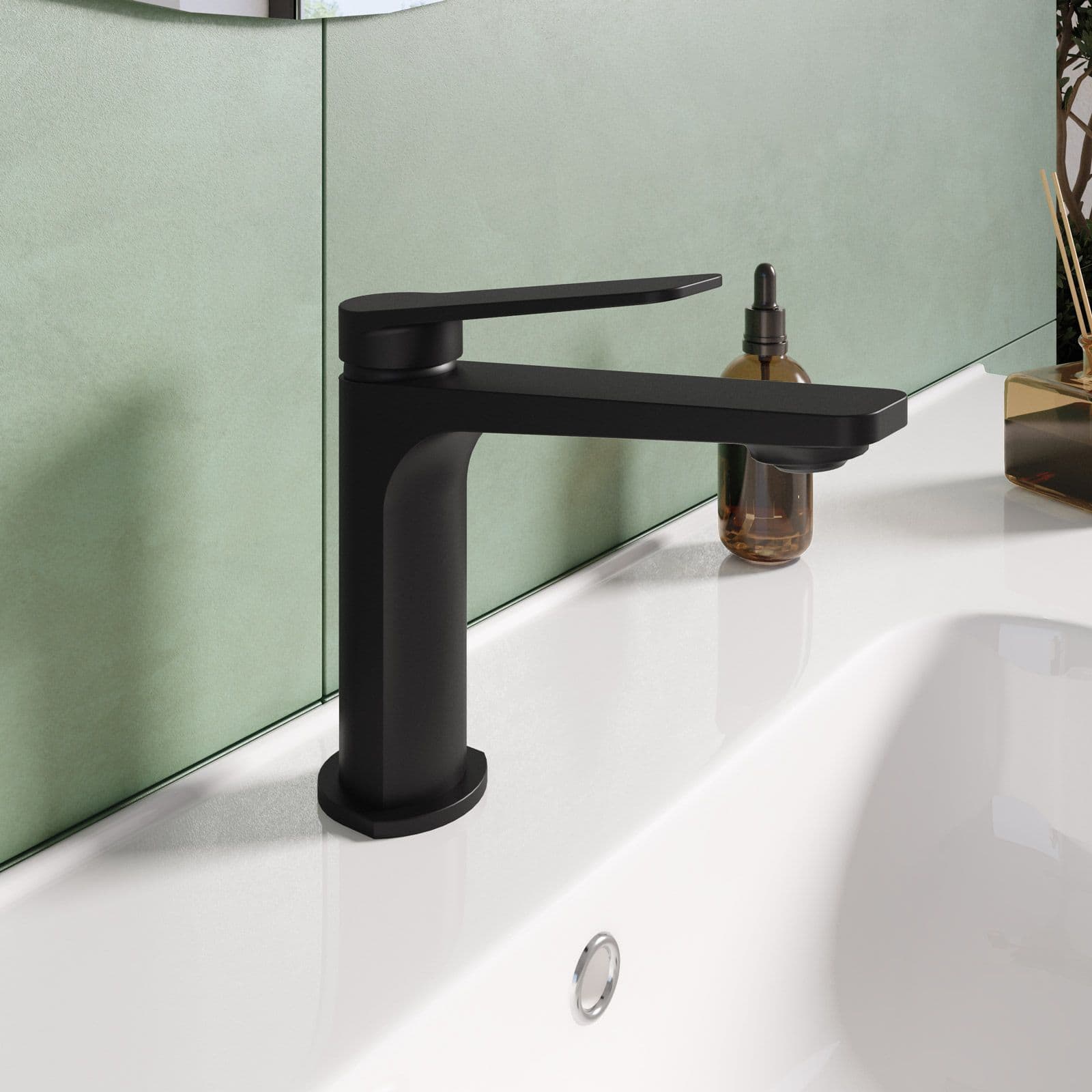 Set lavabo e bidet con incasso doccia termostatico in ottone nero opaco - Nocta