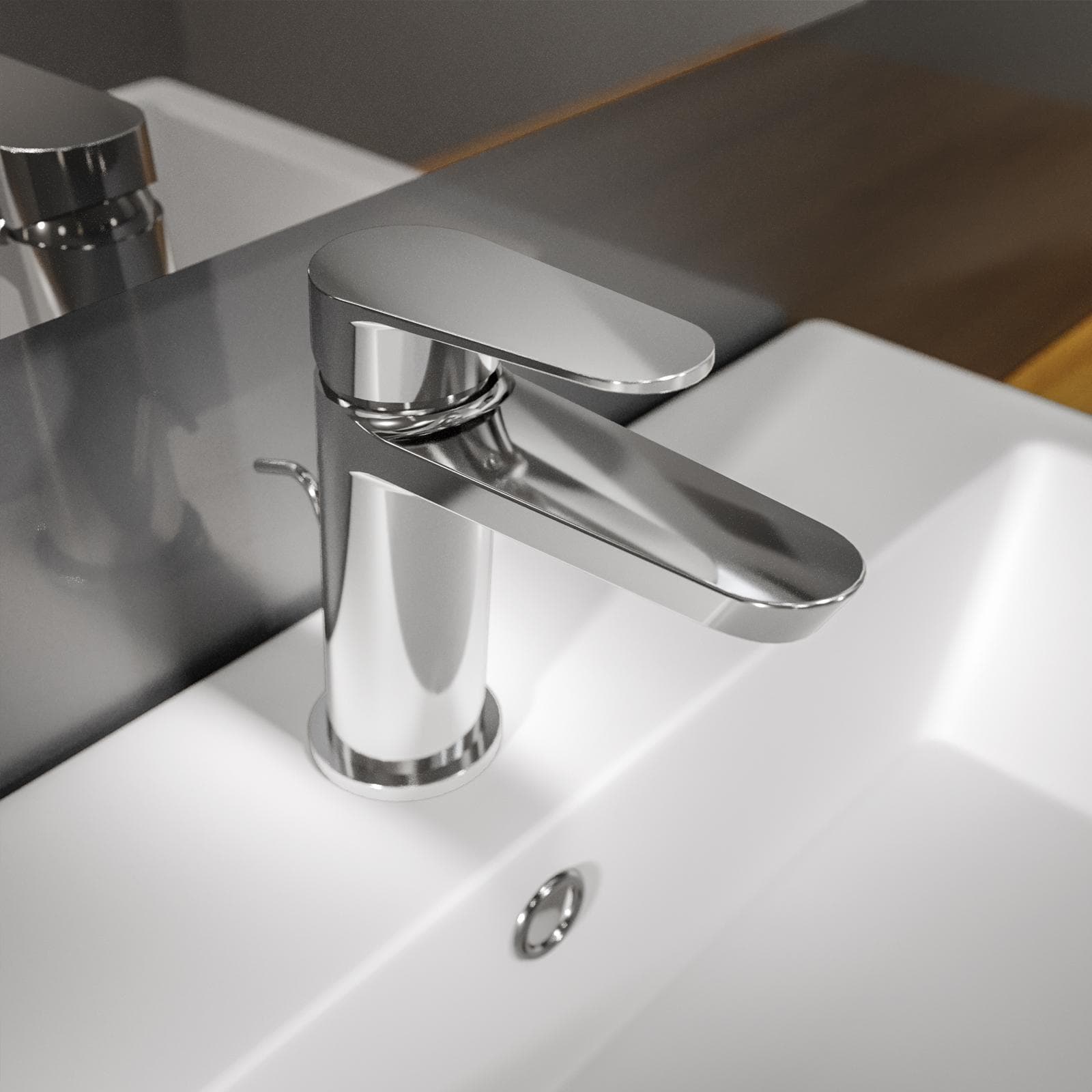 Set miscelatore lavabo e bidet con scarico con incasso doccia con deviatore cromo – Lir