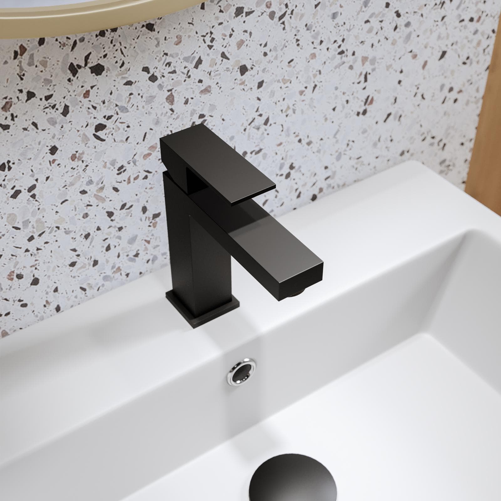 Set miscelatore lavabo e bidet nero – Kyria