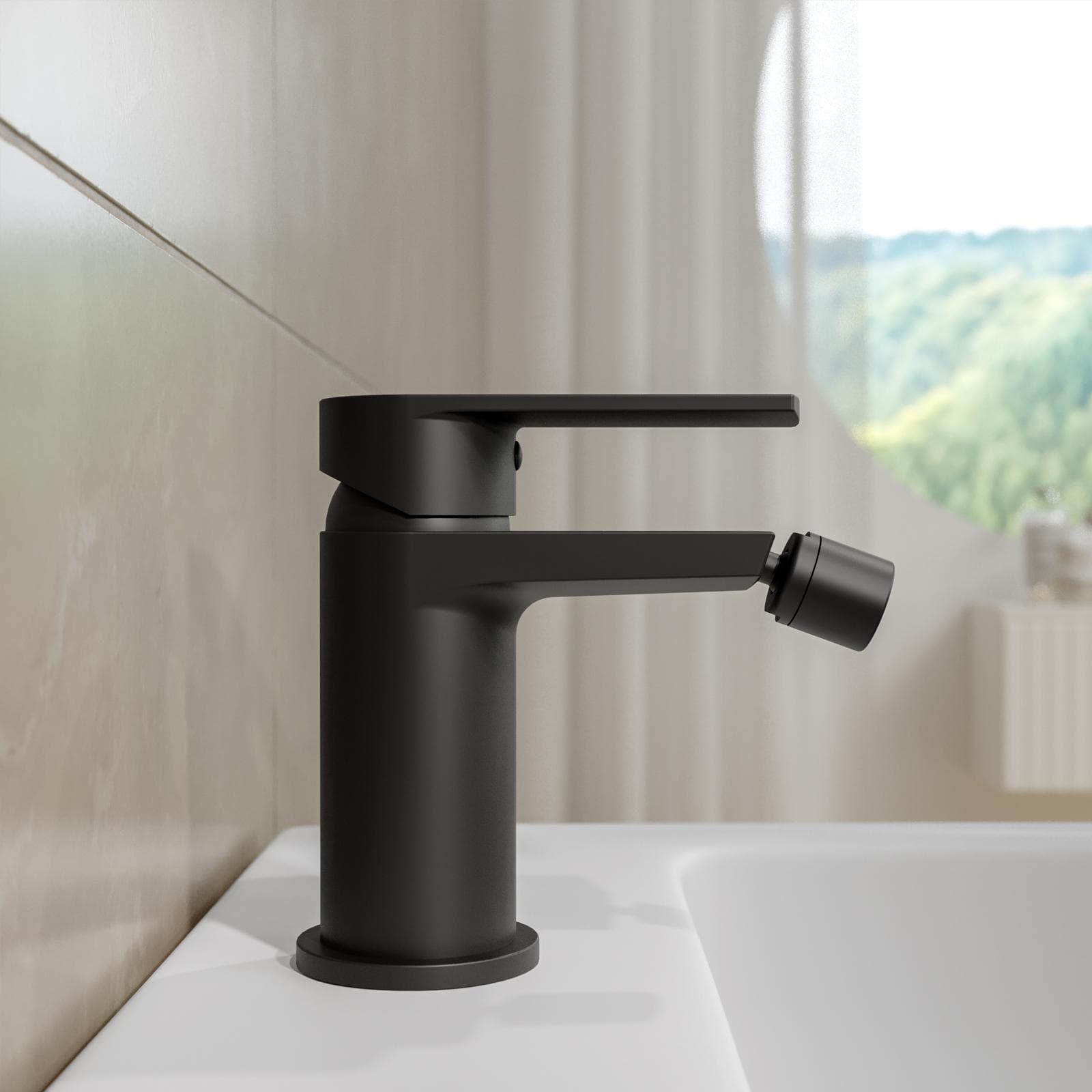 Set miscelatore lavabo e bidet nero – Fluid