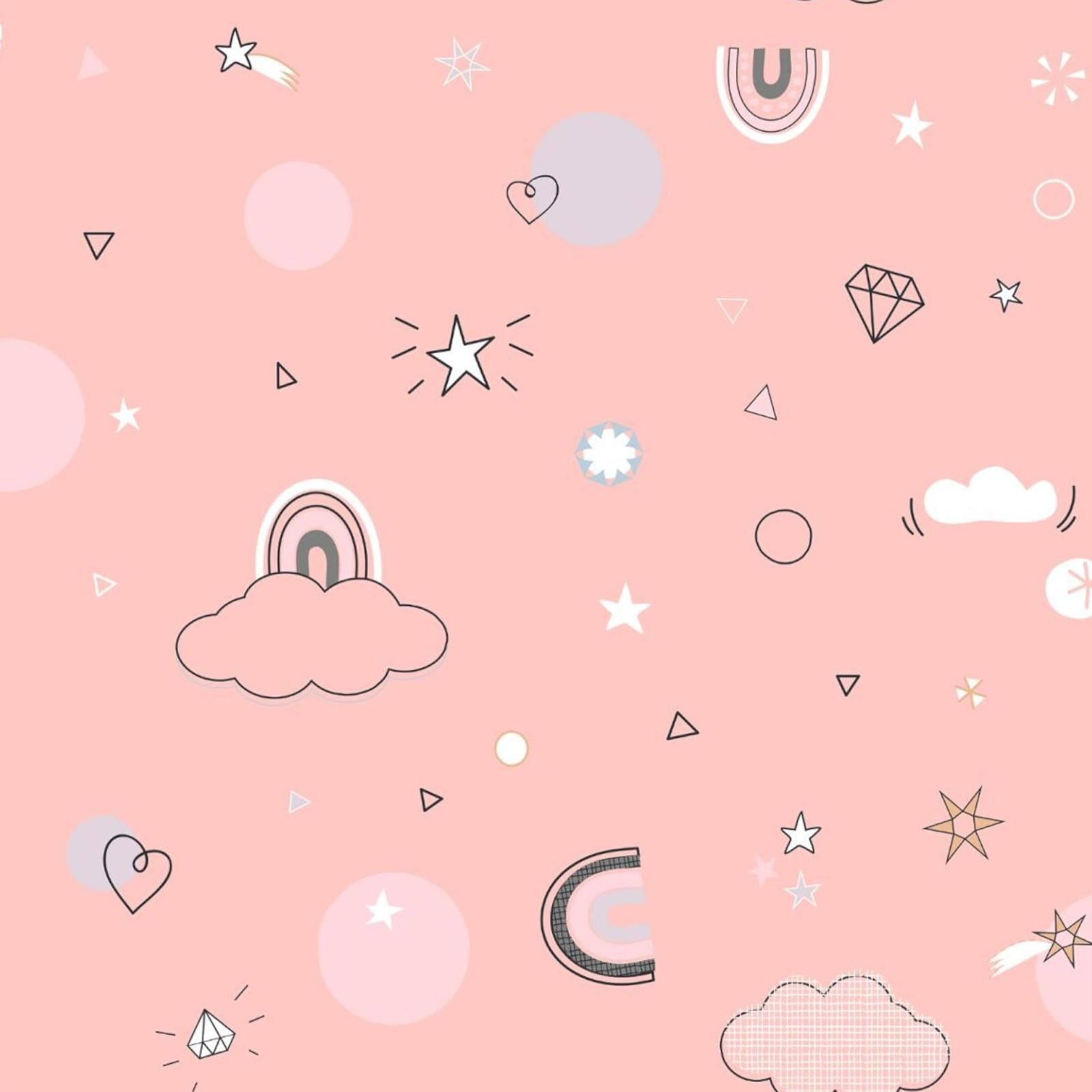 Set copripiumino 140x200 cm double face e federa in cotone bianco e rosa - Timothy Kids