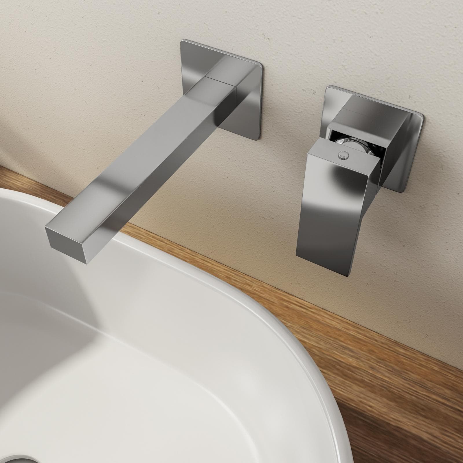 Set miscelatore lavabo a muro bidet ed esterno vasca cromo - Tiamat