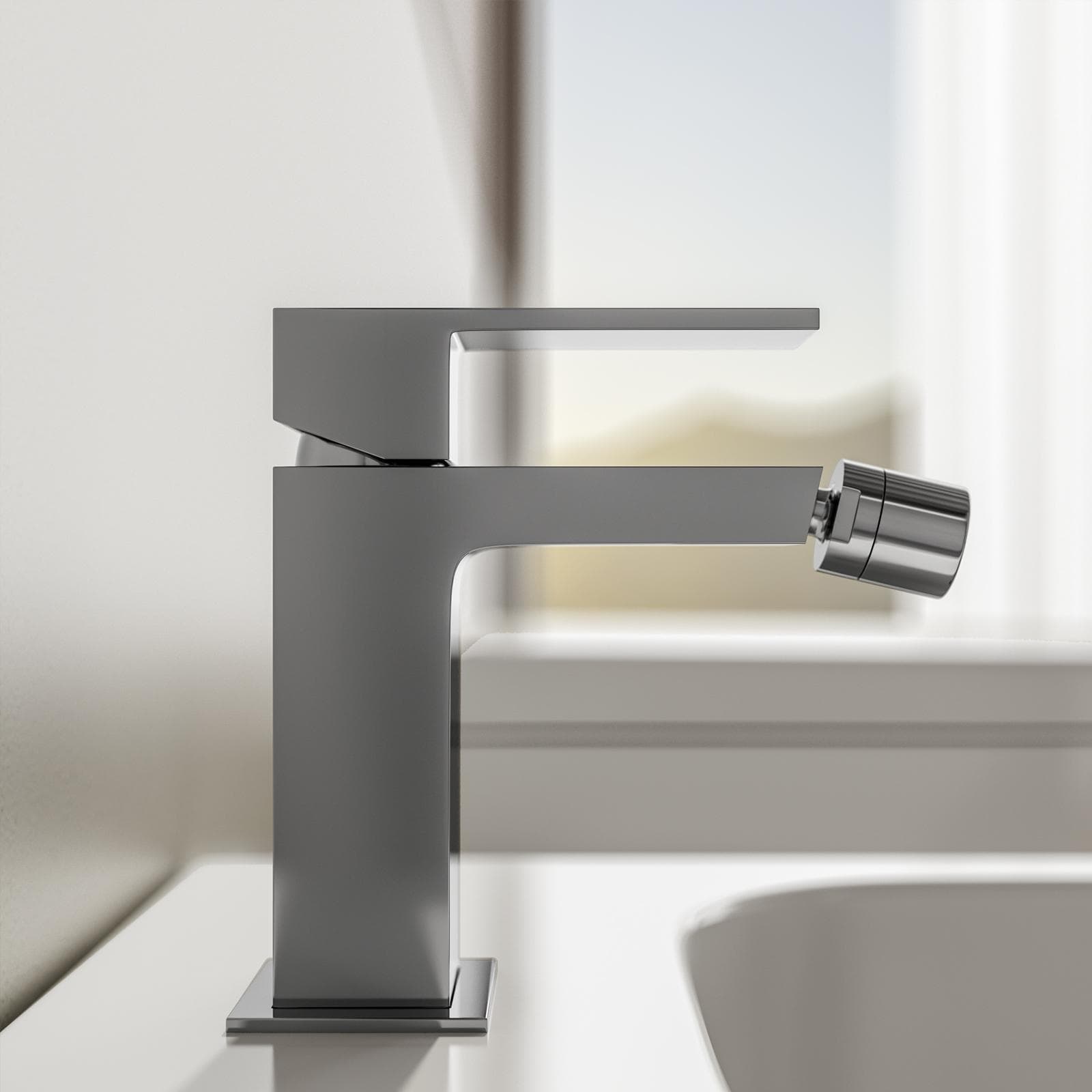 Set miscelatore lavabo a muro bidet ed esterno vasca cromo - Tiamat