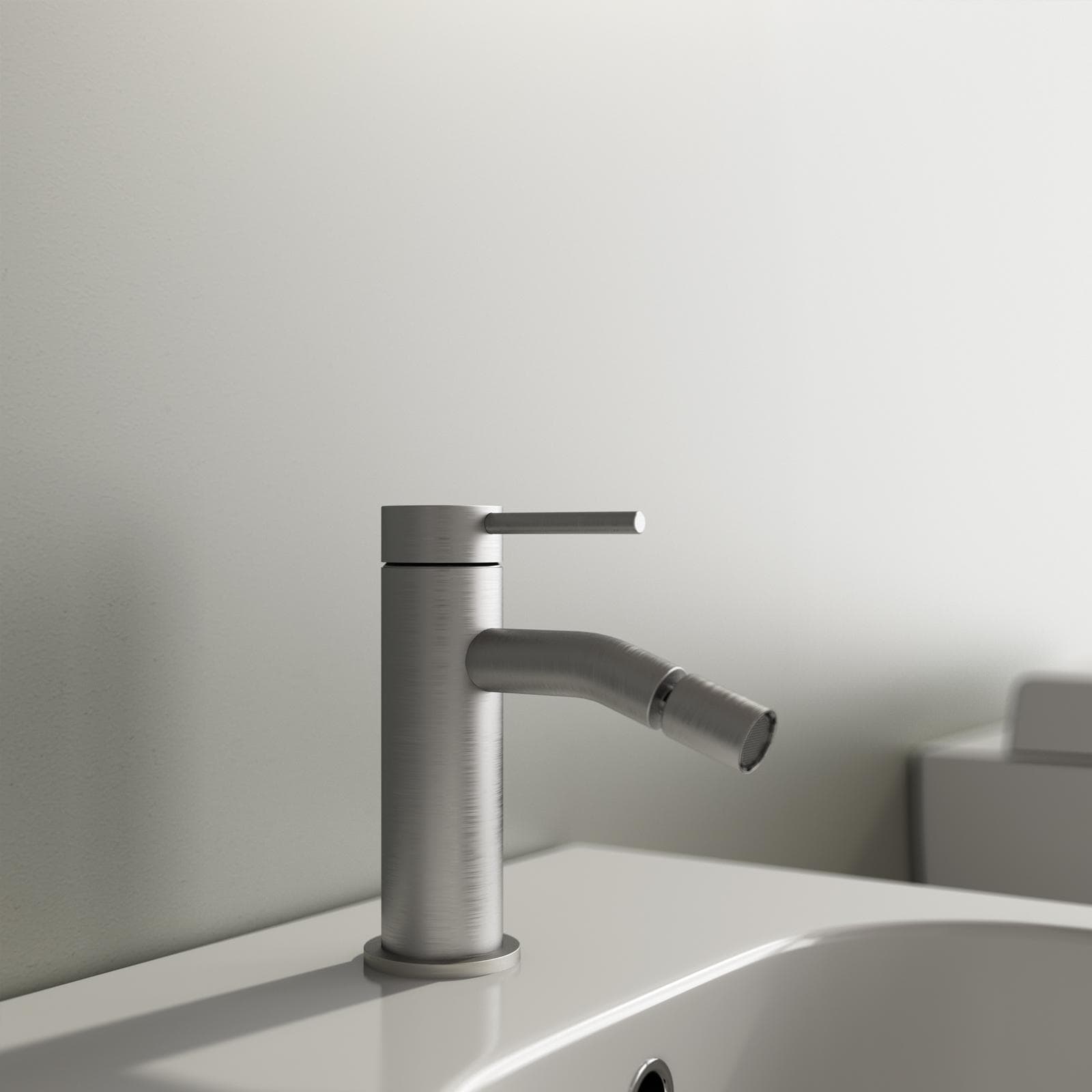 Set miscelatore lavabo a muro canna 20 cm e bidet con incasso doccia con deviatore acciaio inox 316 – Pure