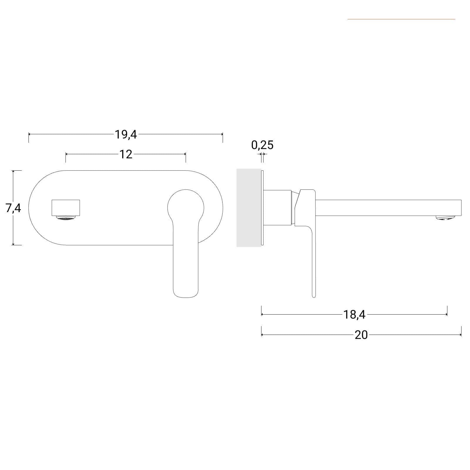 Set miscelatore lavabo a muro con piastra e bidet cromo – Tila