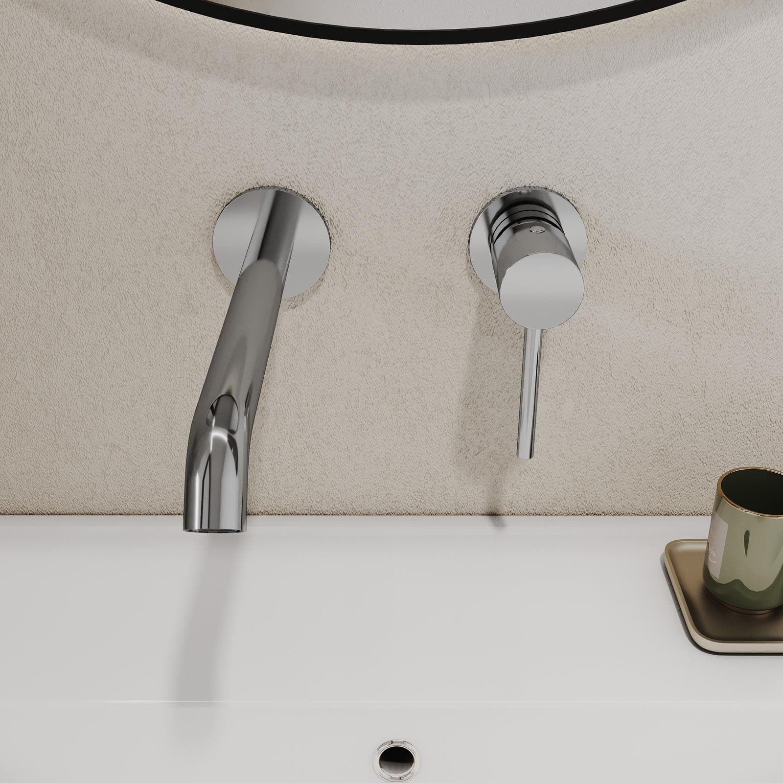 Set miscelatore lavabo a muro e bidet cromo – Oasis