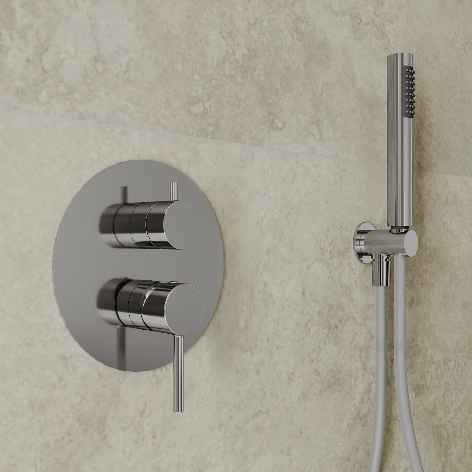Set miscelatore lavabo alto e bidet con incasso doccia cromo – Oasis