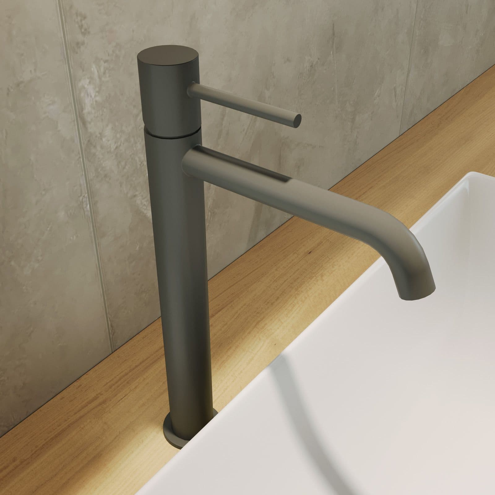 Set miscelatore lavabo alto e bidet con incasso doccia fango – Oasis