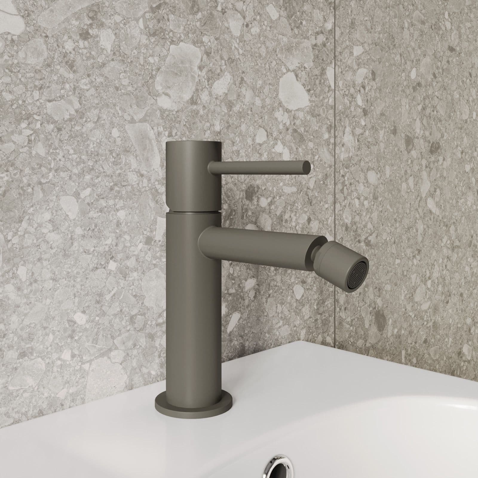 Set miscelatore lavabo alto e bidet con incasso doccia fango – Oasis