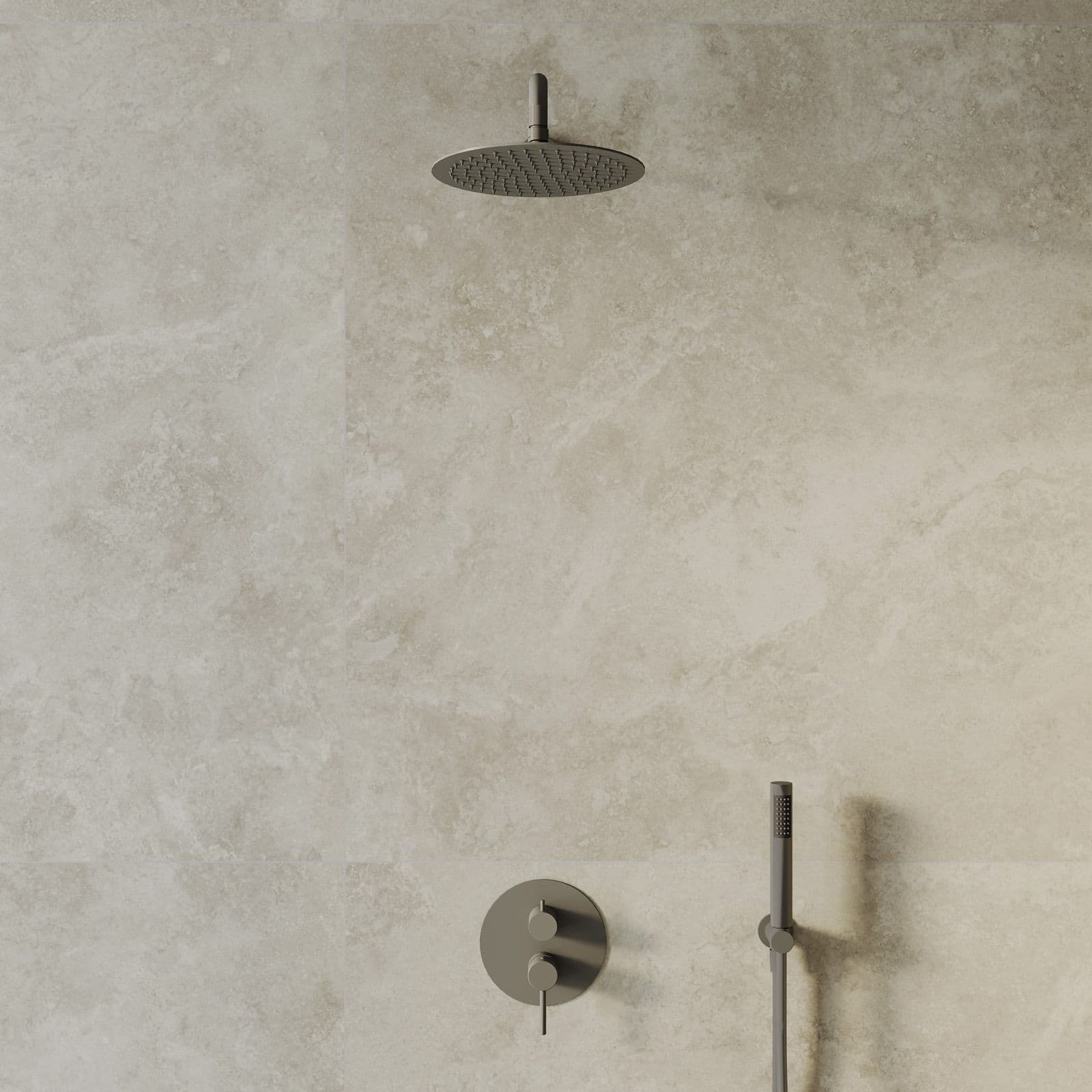 Set miscelatore lavabo alto e bidet con incasso doccia fango – Oasis