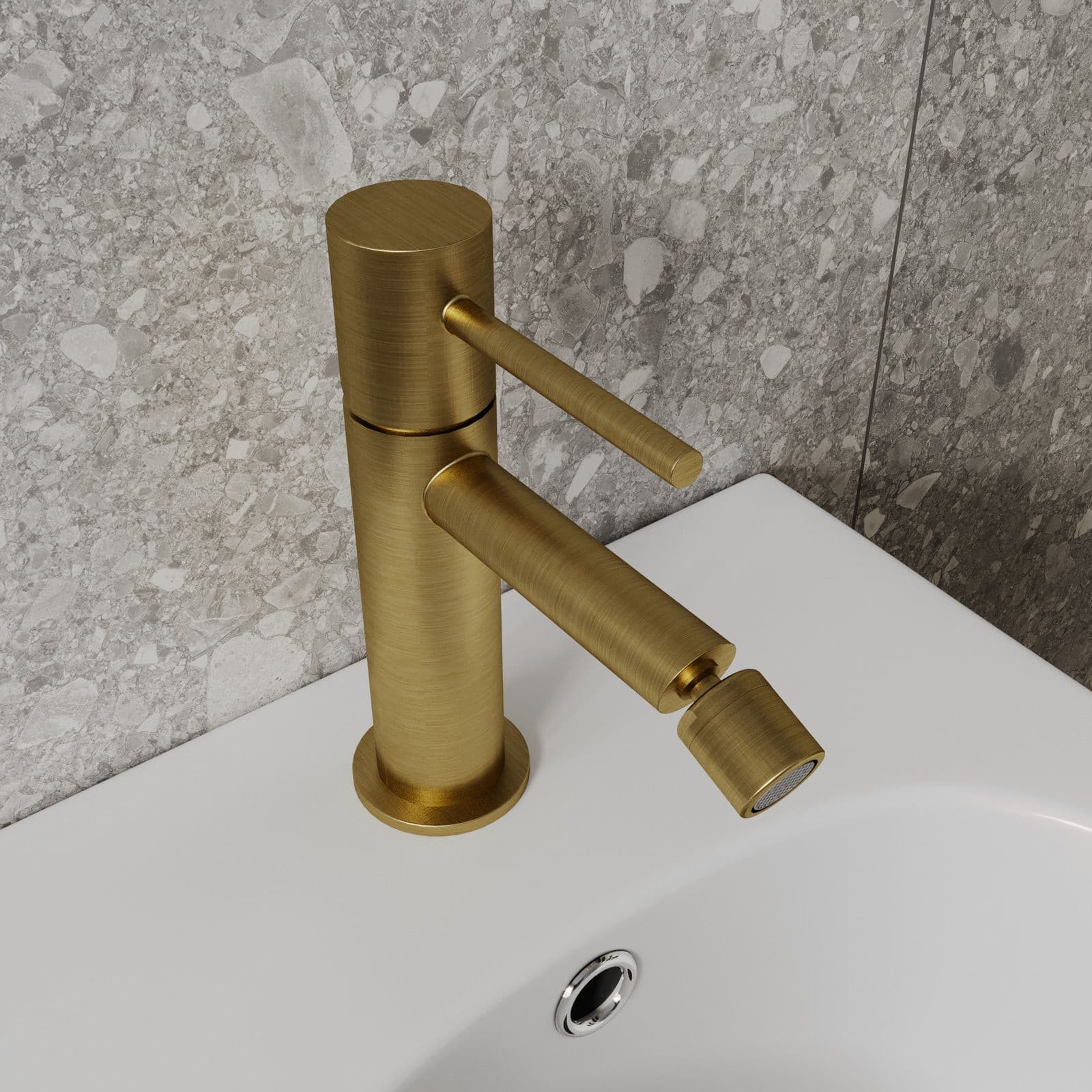 Set miscelatore lavabo alto e bidet con incasso doccia termostatico oro spazzolato – Oasis