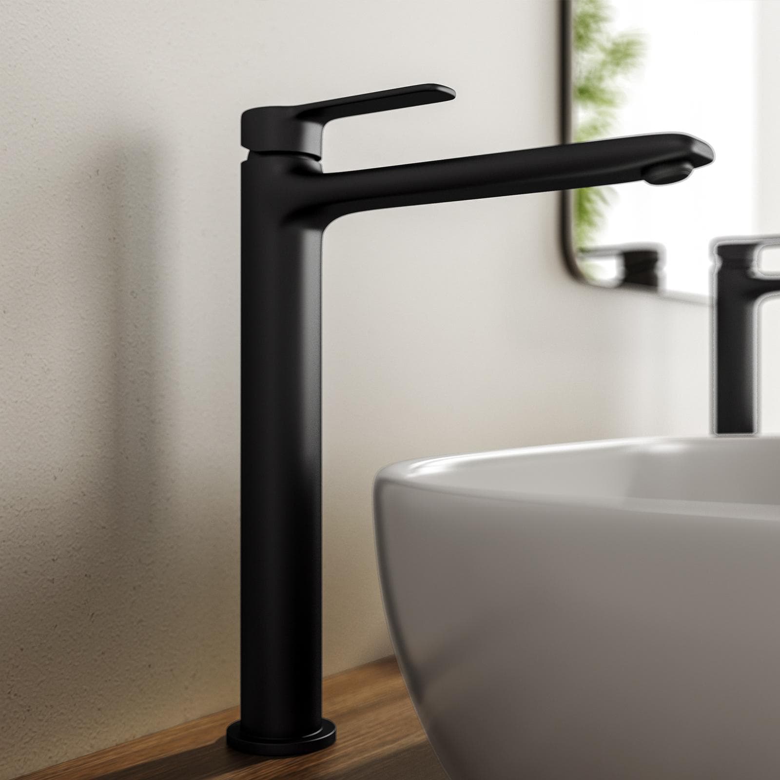 Set miscelatore lavabo alto e bidet nero – Tila
