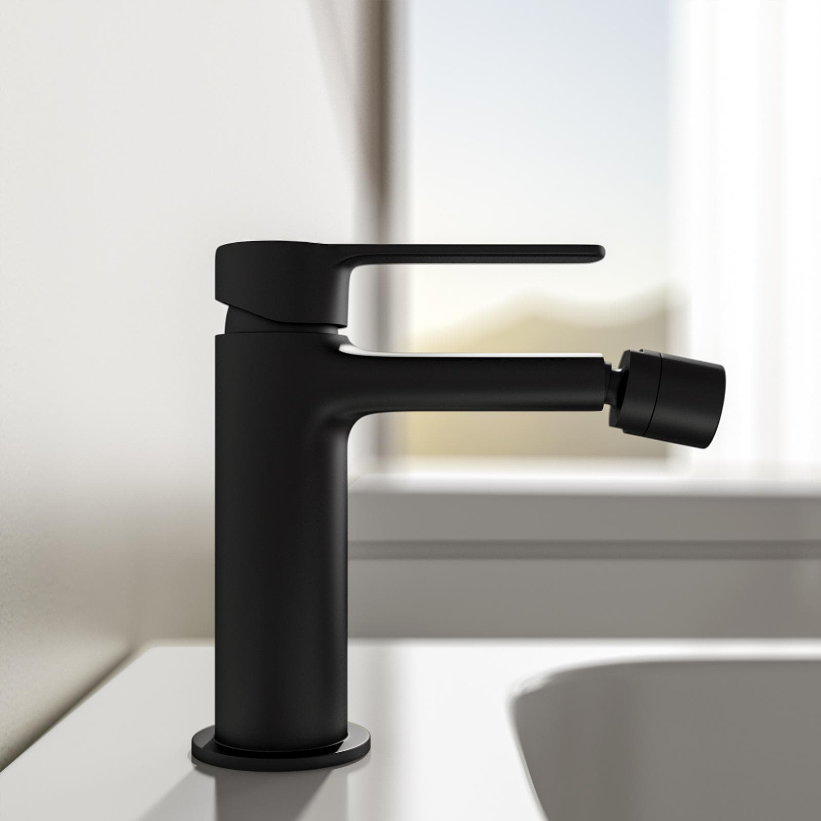 Set miscelatore lavabo alto e bidet nero – Tila