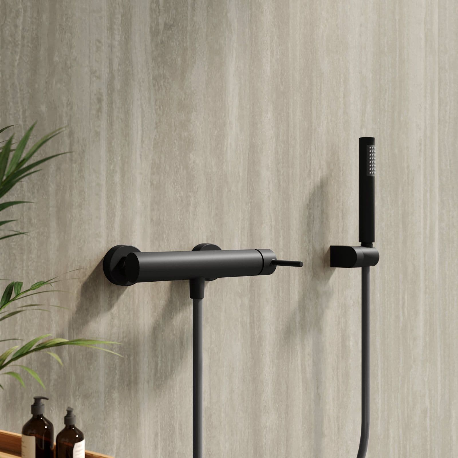 Set miscelatore lavabo e bidet con esterno doccia nero opaco – Oasis