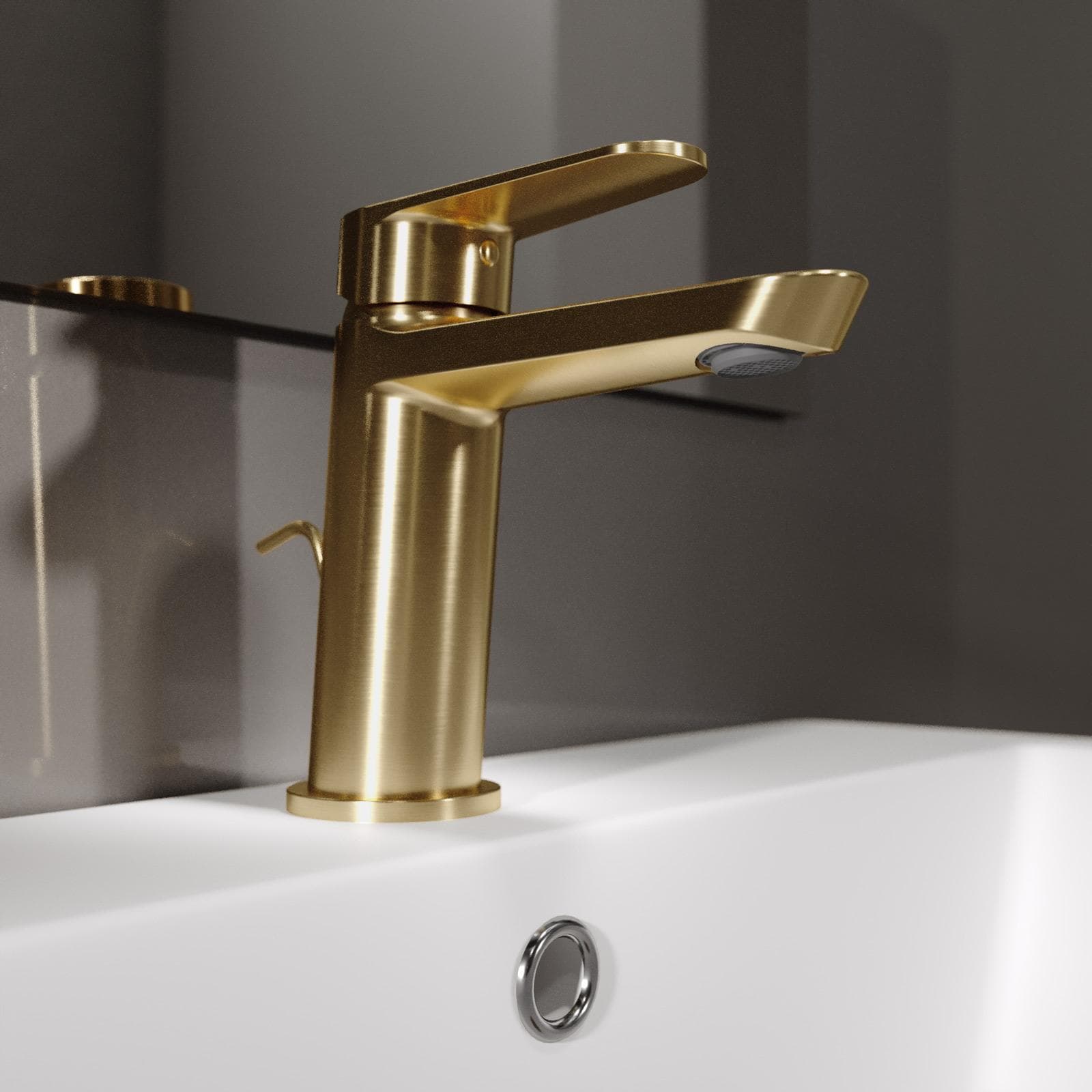 Set miscelatore lavabo e bidet con scarico oro spazzolato – Lir
