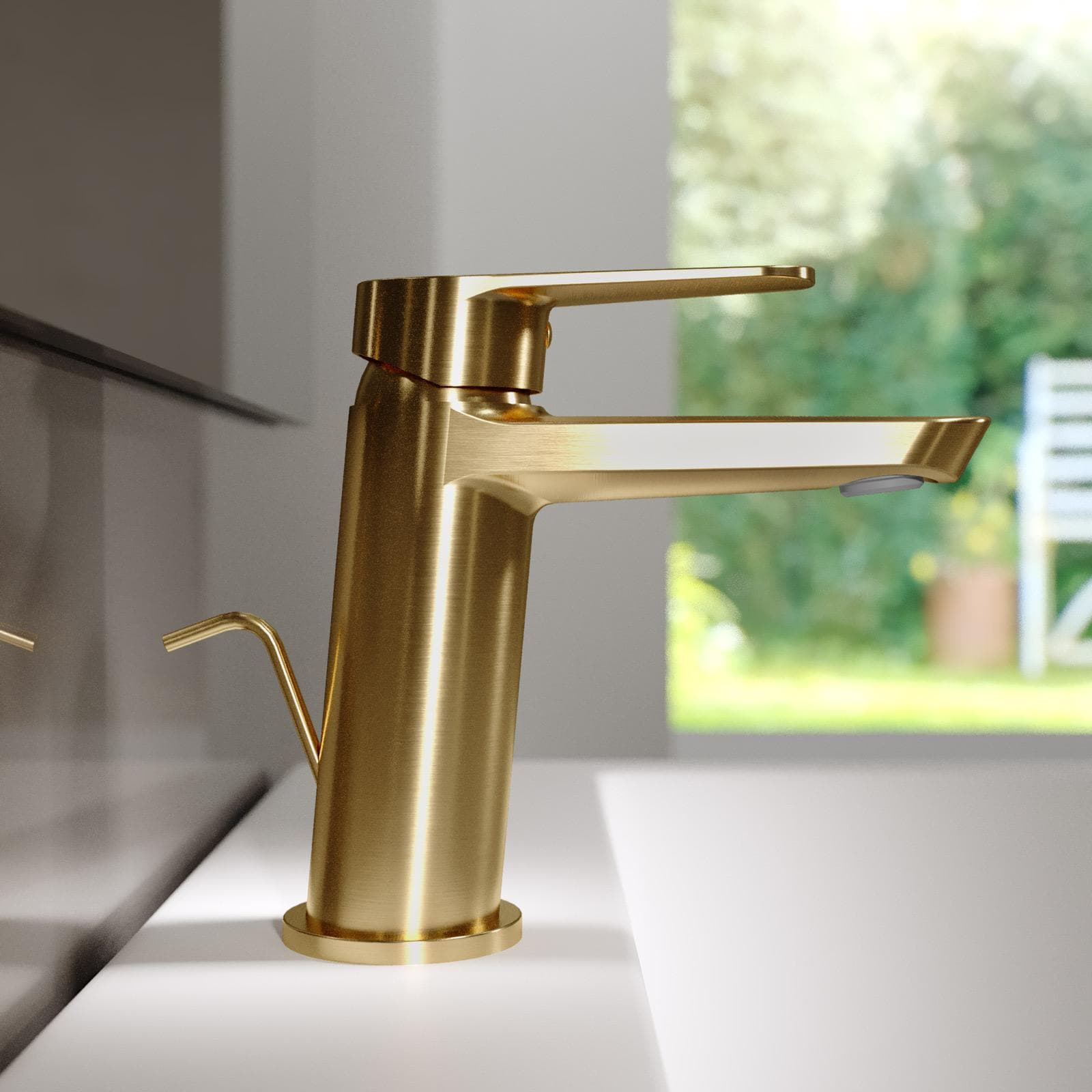 Set miscelatore lavabo e bidet con scarico oro spazzolato – Lir