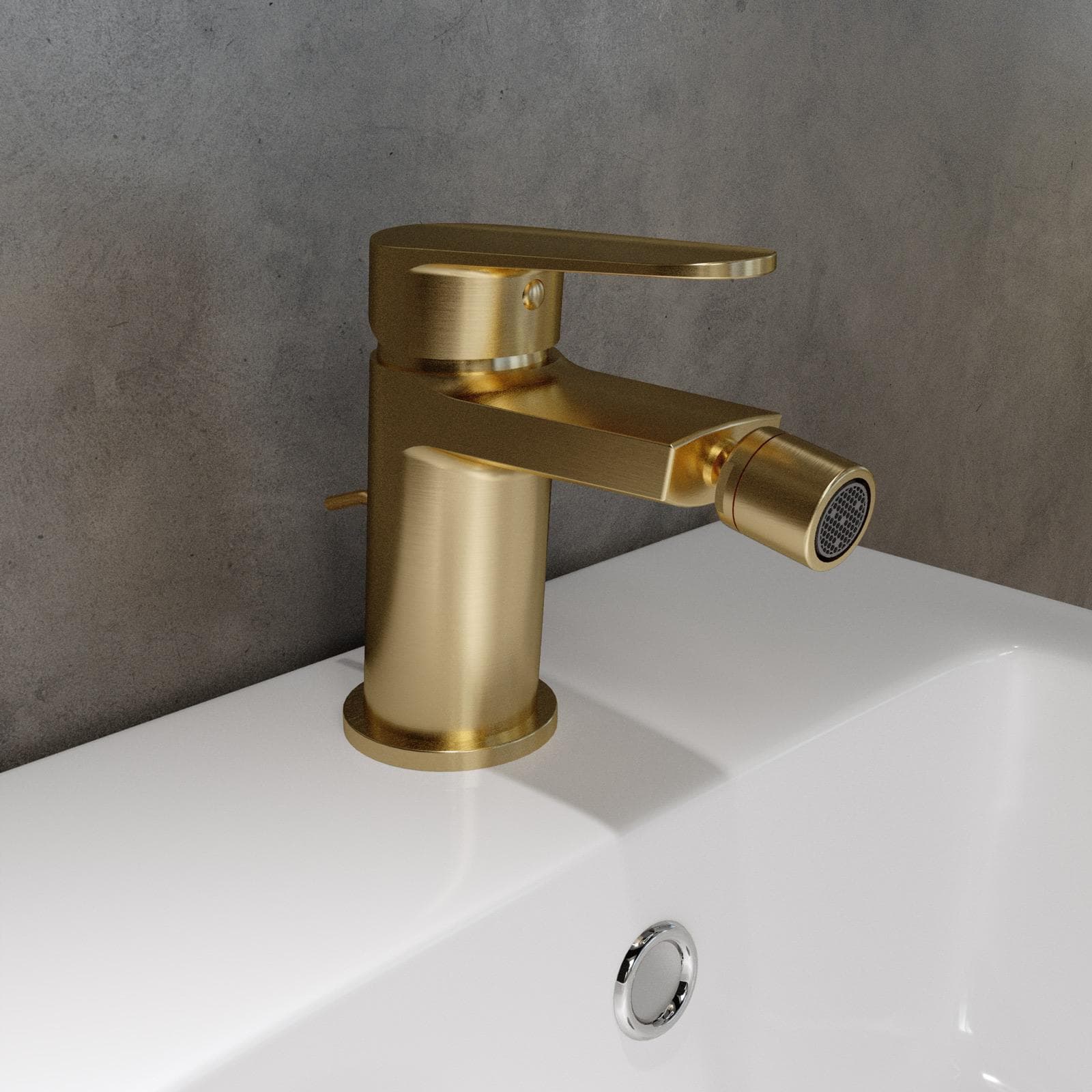 Set miscelatore lavabo e bidet con scarico oro spazzolato – Lir