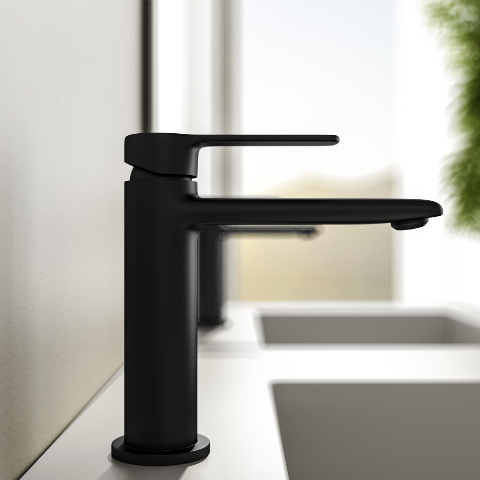 Set miscelatore lavabo e bidet nero – Tila