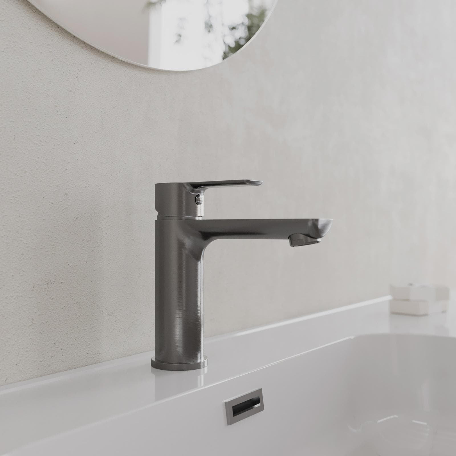 Set miscelatore lavabo e bidet nero spazzolato – Key