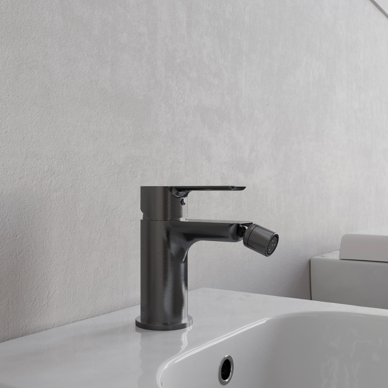 Set miscelatore lavabo e bidet nero spazzolato – Key