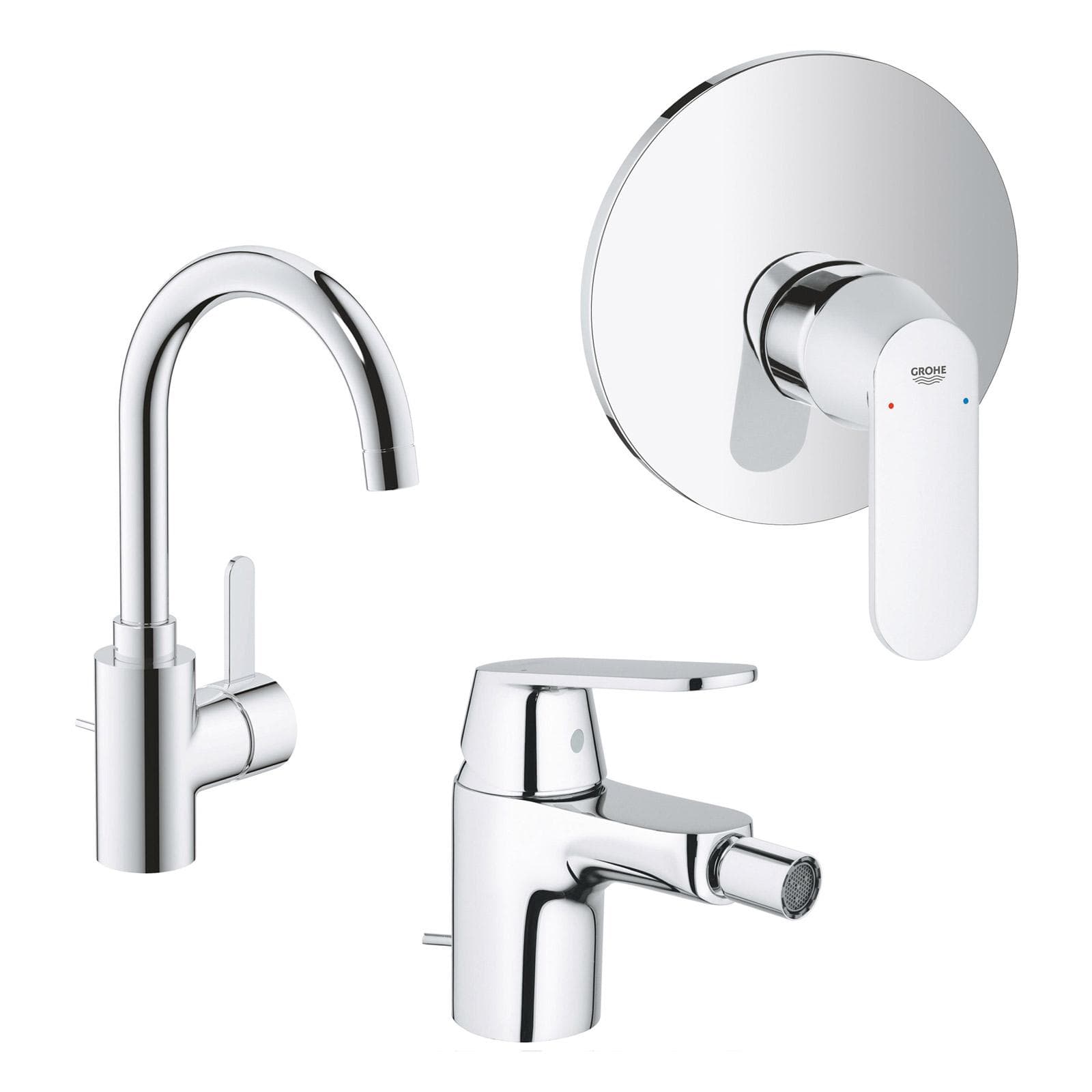 Set miscelatori GROHE Eurosmart Cosmopolitan lavabo L bidet e incasso doccia