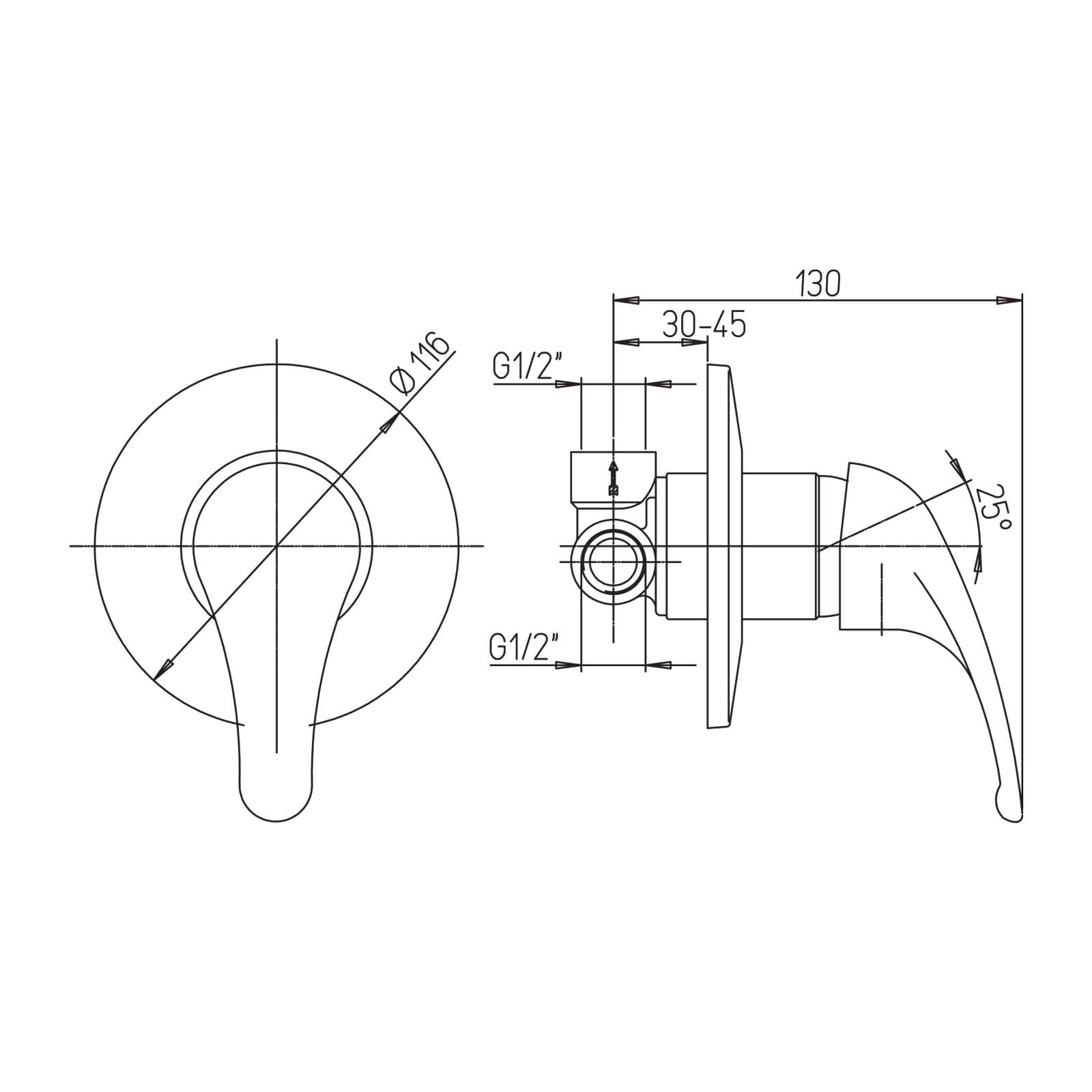Set miscelatori lavabo bidet e doccia in ottone cromato Serie ENERGY