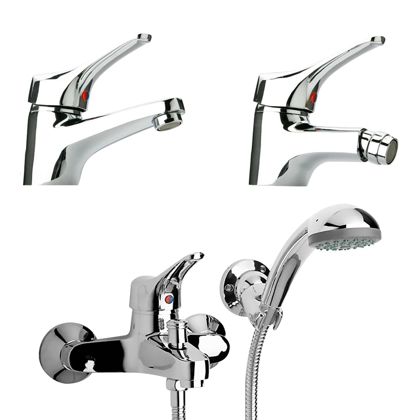 Set miscelatori Paini Pilot lavabo bidet e gruppo vasca