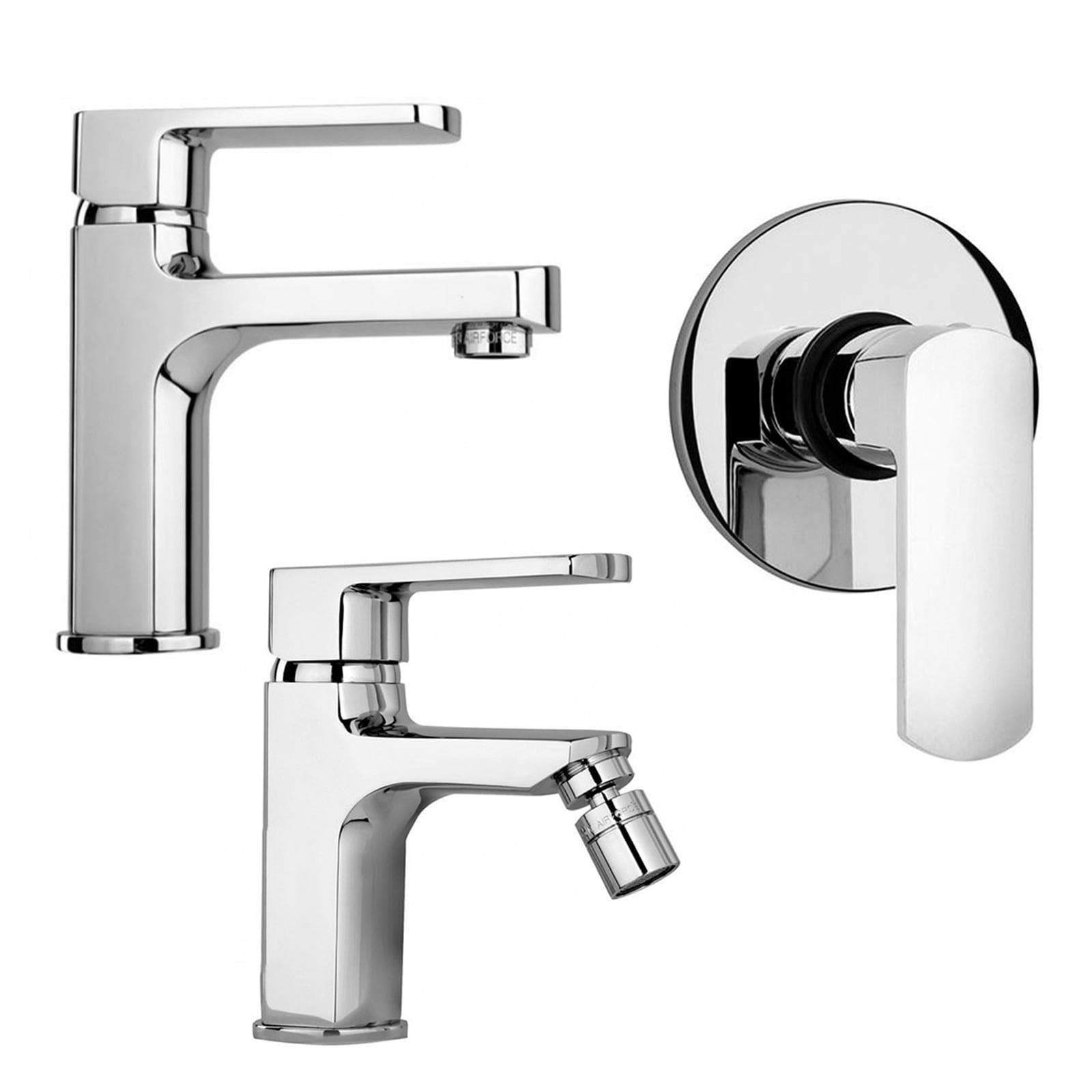 Set miscelatori Paini Serie Ovo lavabo + bidet + incasso doccia ottone cromato