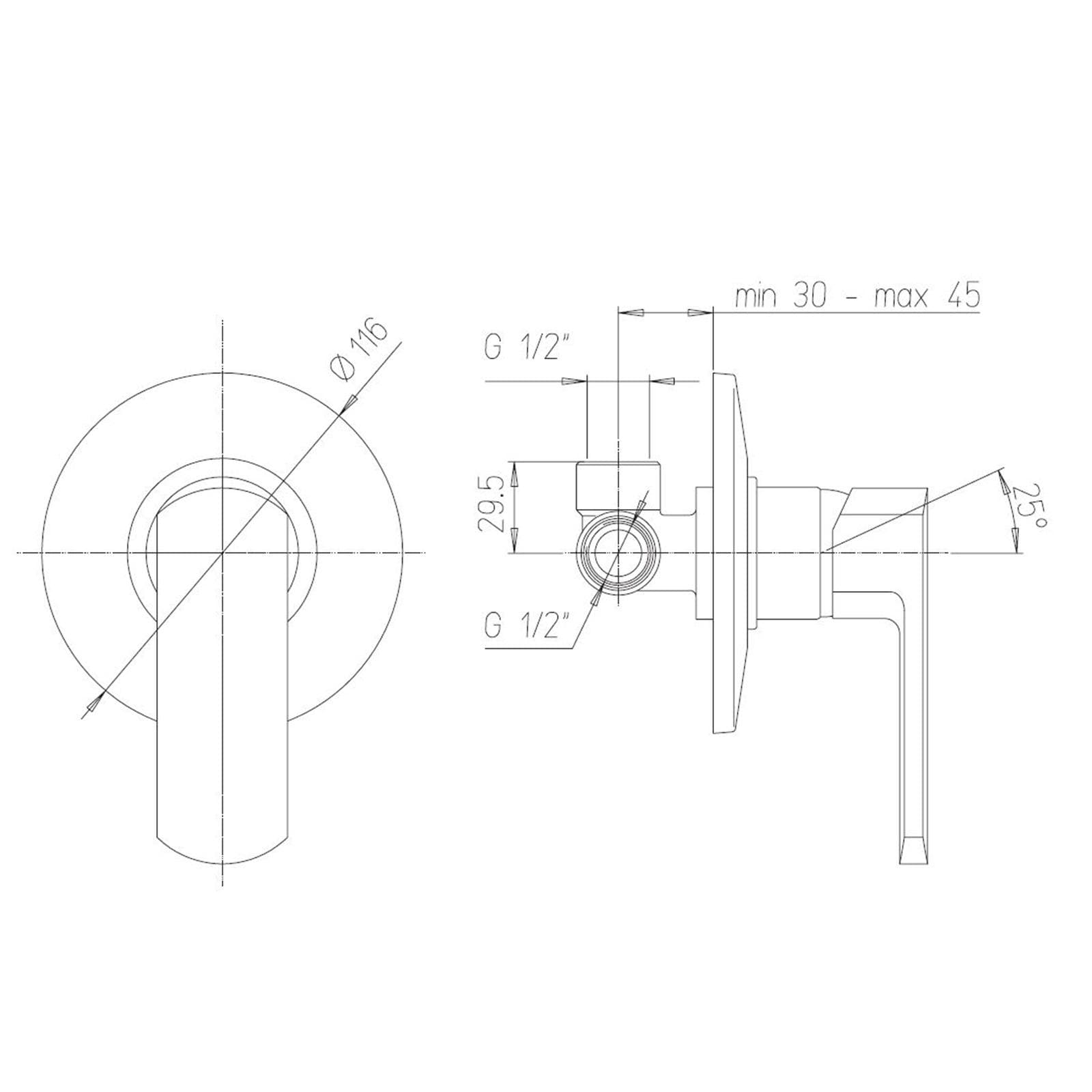 Set miscelatori Paini Serie Ovo lavabo + bidet + incasso doccia ottone cromato