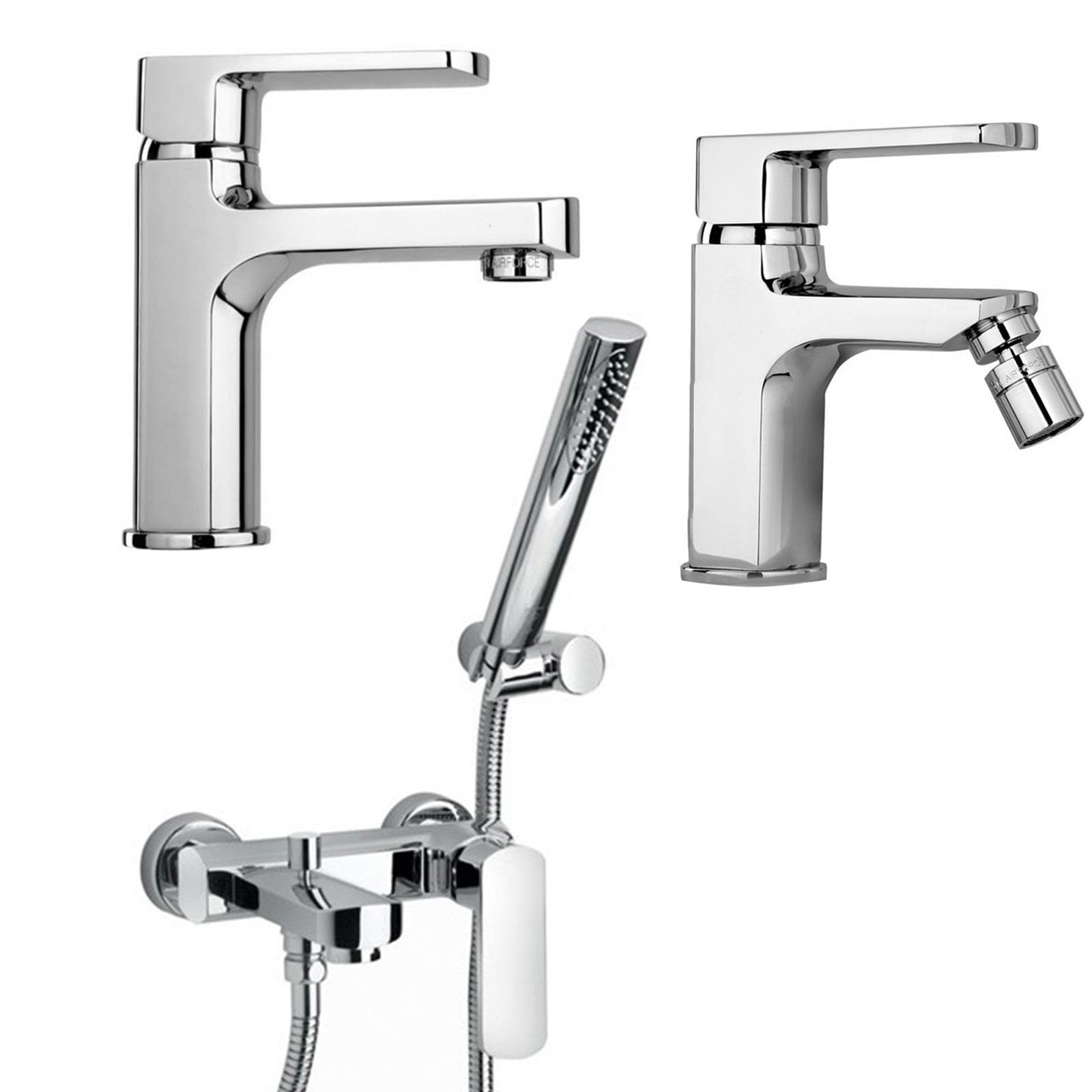Set miscelatori Paini Serie Ovo lavabo + bidet + vasca da bagno con doccetta