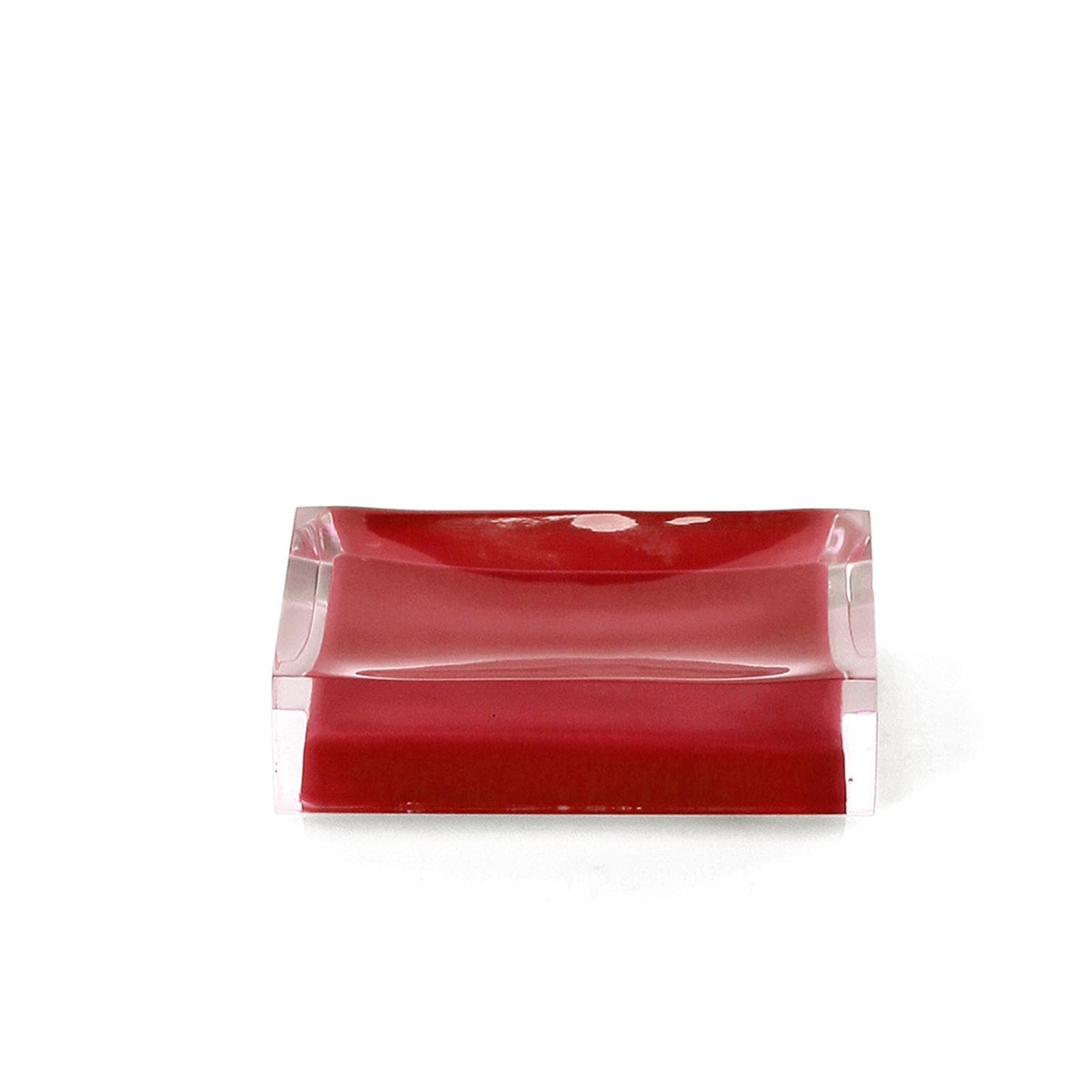 Set portaspazzolino dosasapone e portasapone rosso e trasparente - Rainbow di Gedy