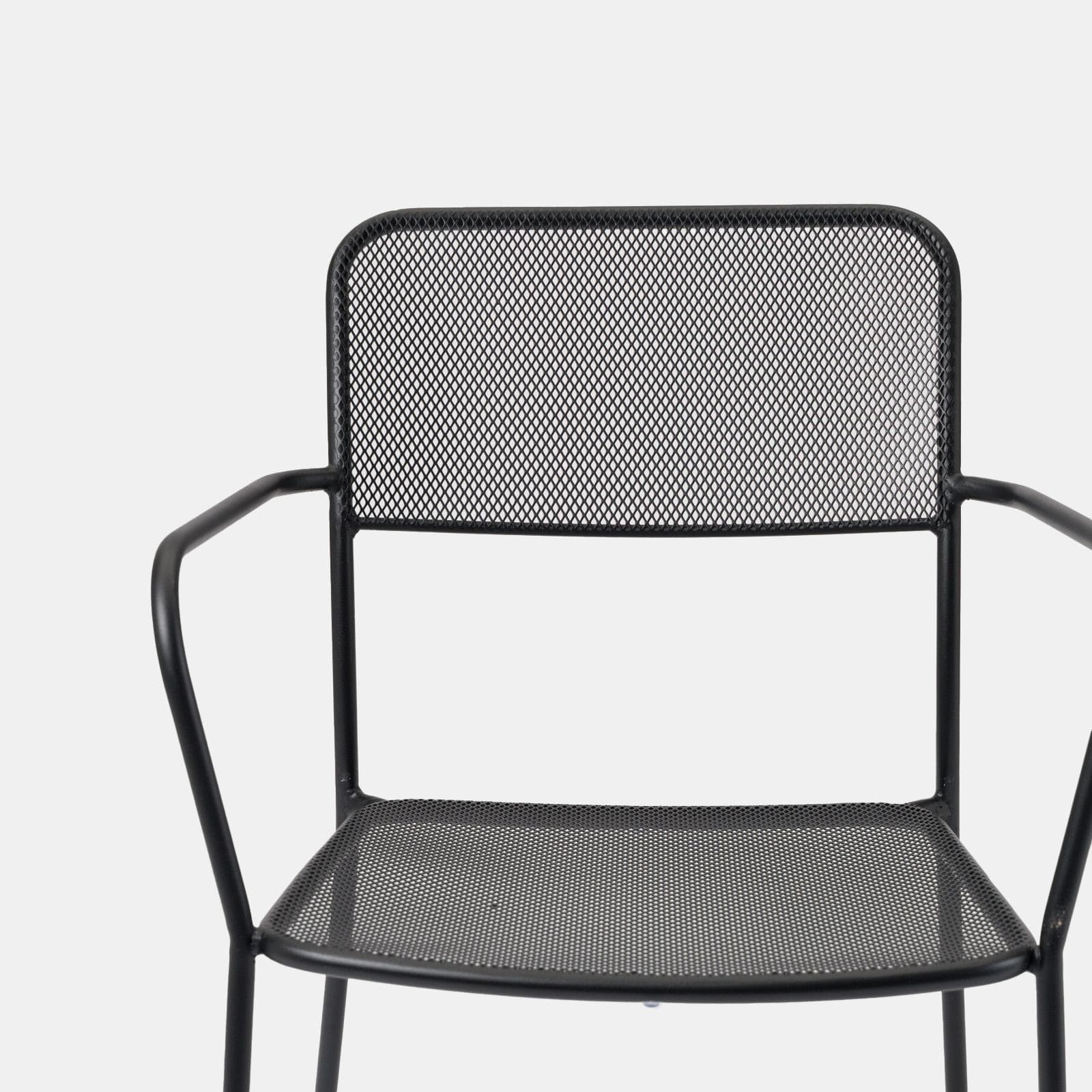 Set pranzo con tavolo 150x80 cm e 4 sedie con braccioli in acciaio nero - Faber