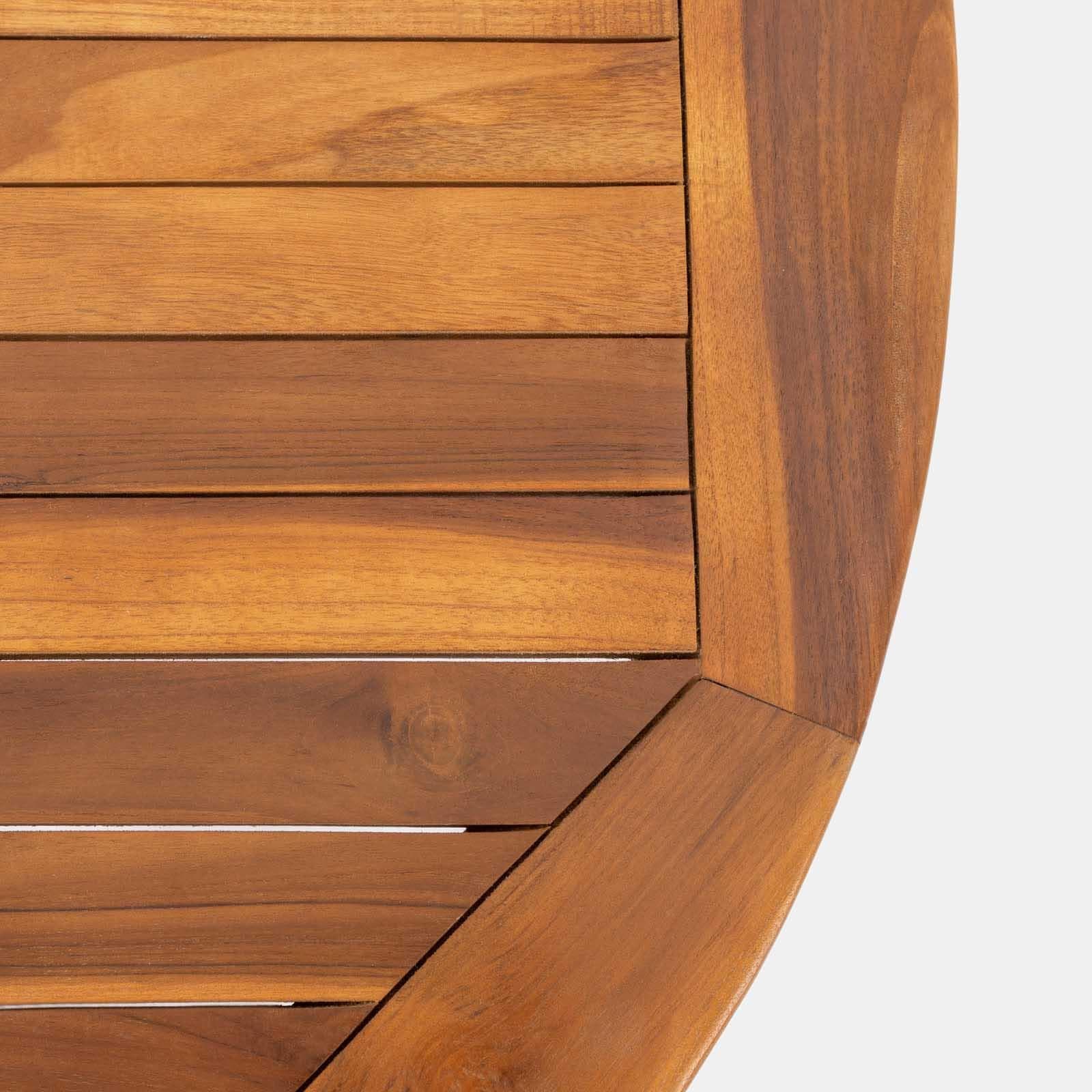 Set pranzo tavolo 120/170x120 cm e 4 sedie con braccioli in legno teak - Louis