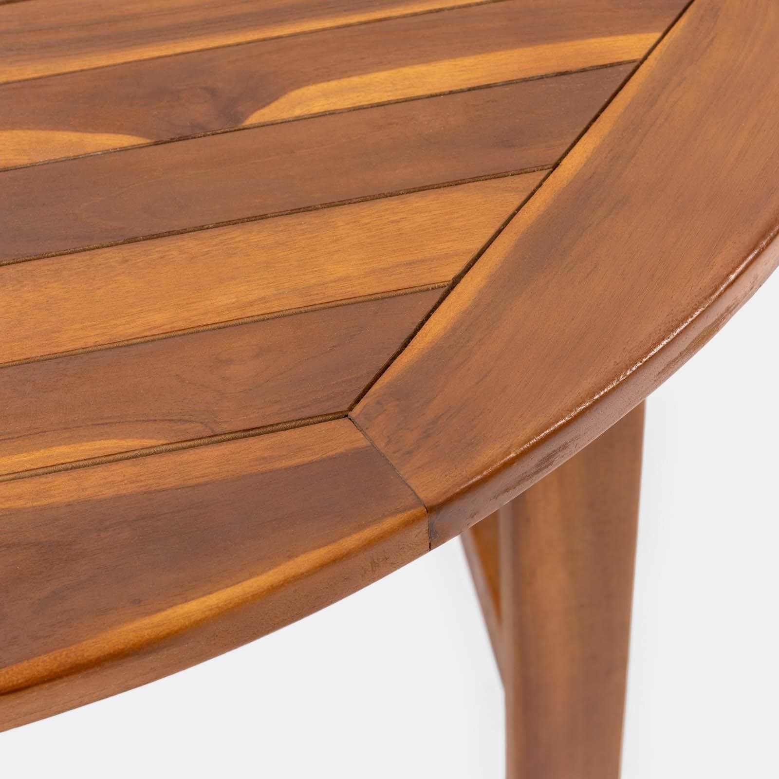 Set pranzo tavolo 120/170x120 cm e 4 sedie con braccioli in legno teak - Louis
