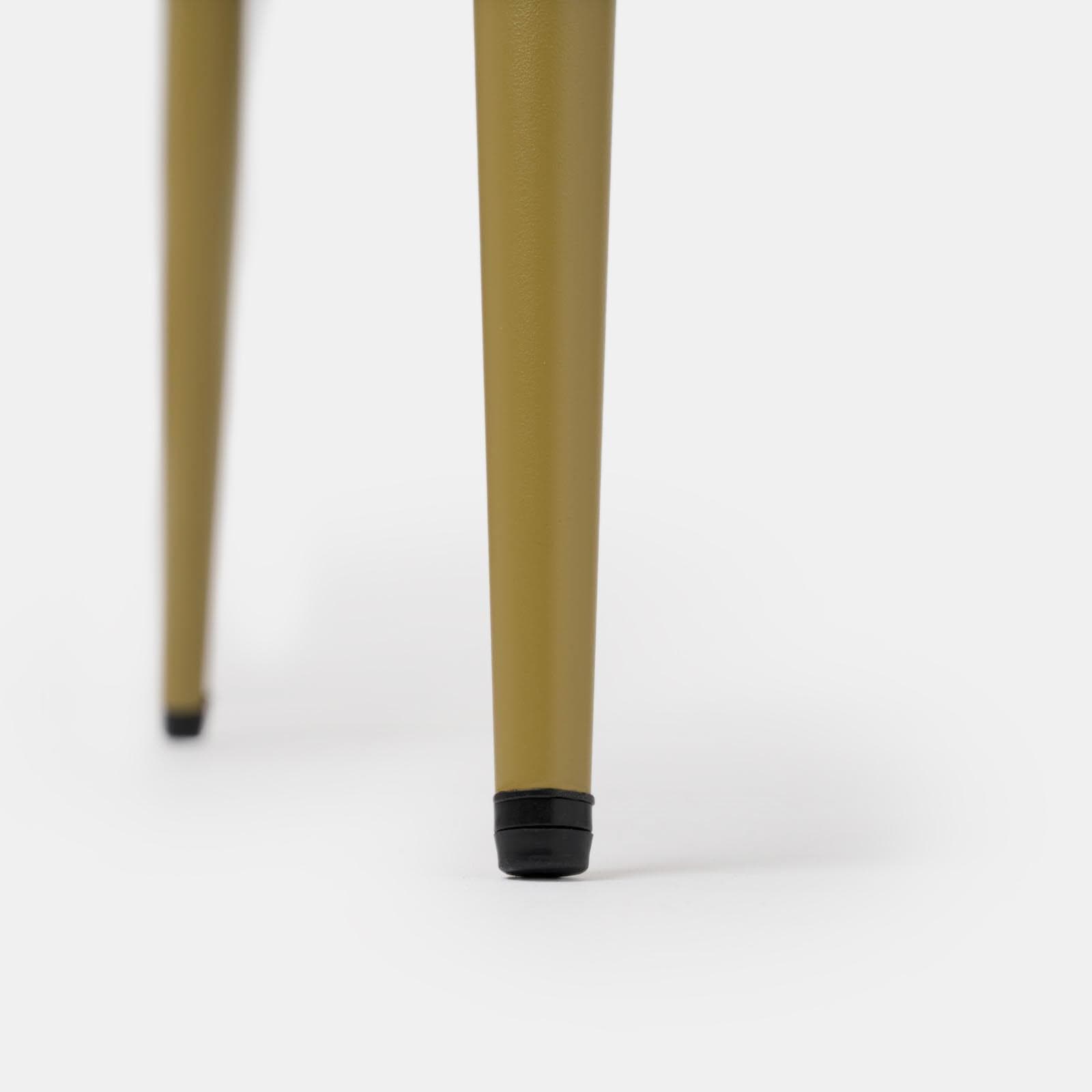 Set pranzo con tavolo 120x70 cm e 4 sedie in acciaio senape - Faber