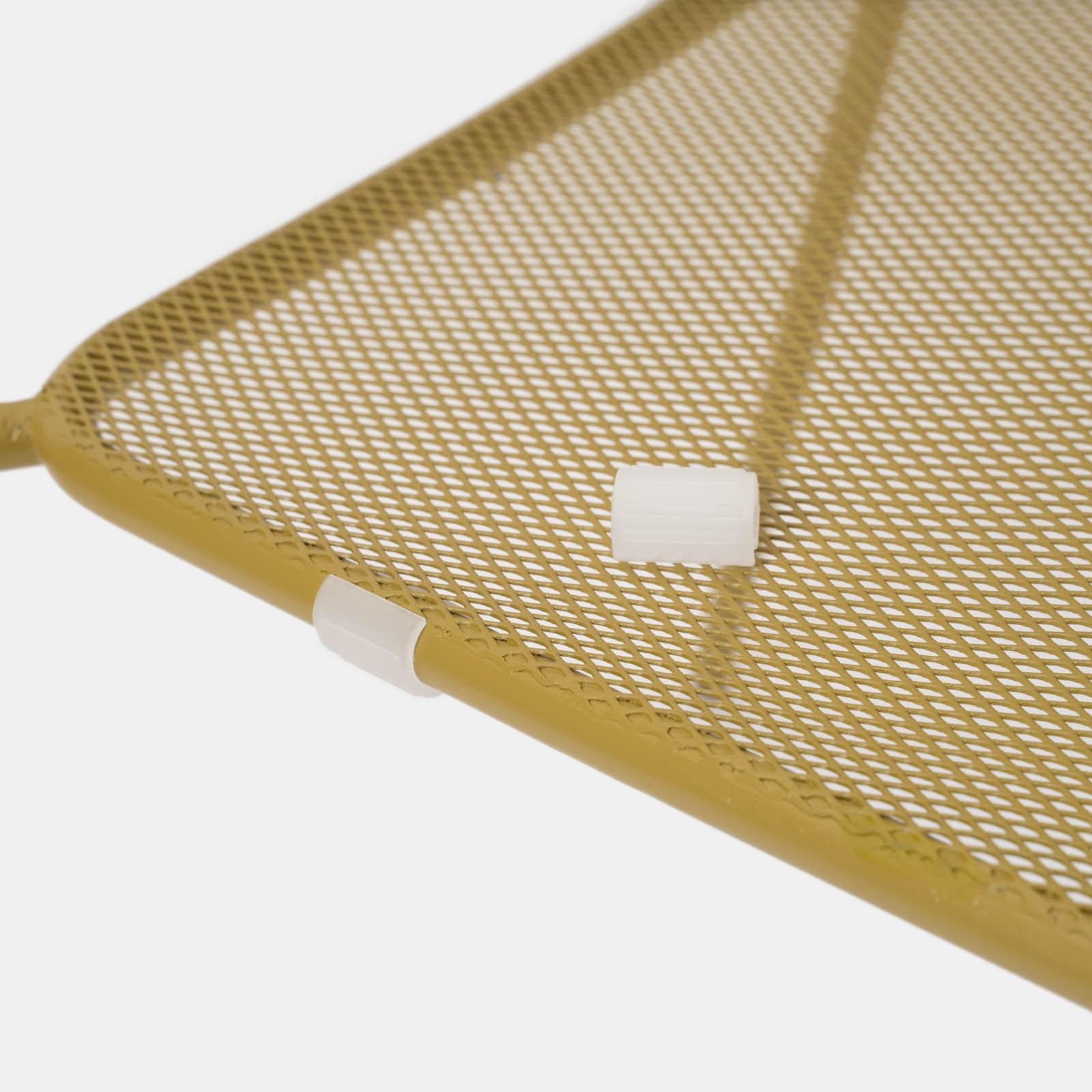 Set pranzo con tavolo 120x70 cm e 4 sedie in acciaio senape - Faber