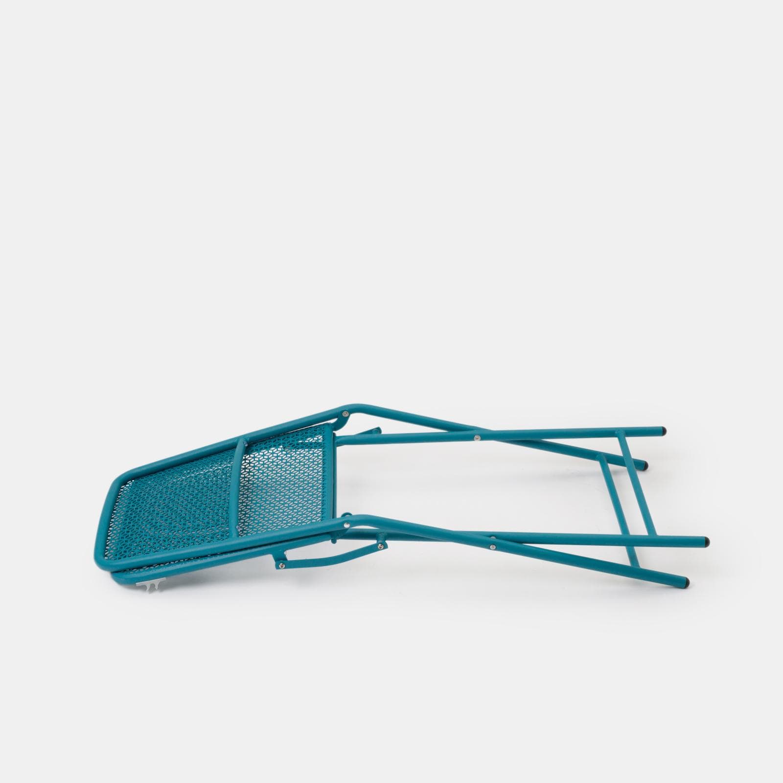 Set pranzo con tavolo 120x70 cm e 4 sedie pieghevoli in acciaio blu maldive - Faber