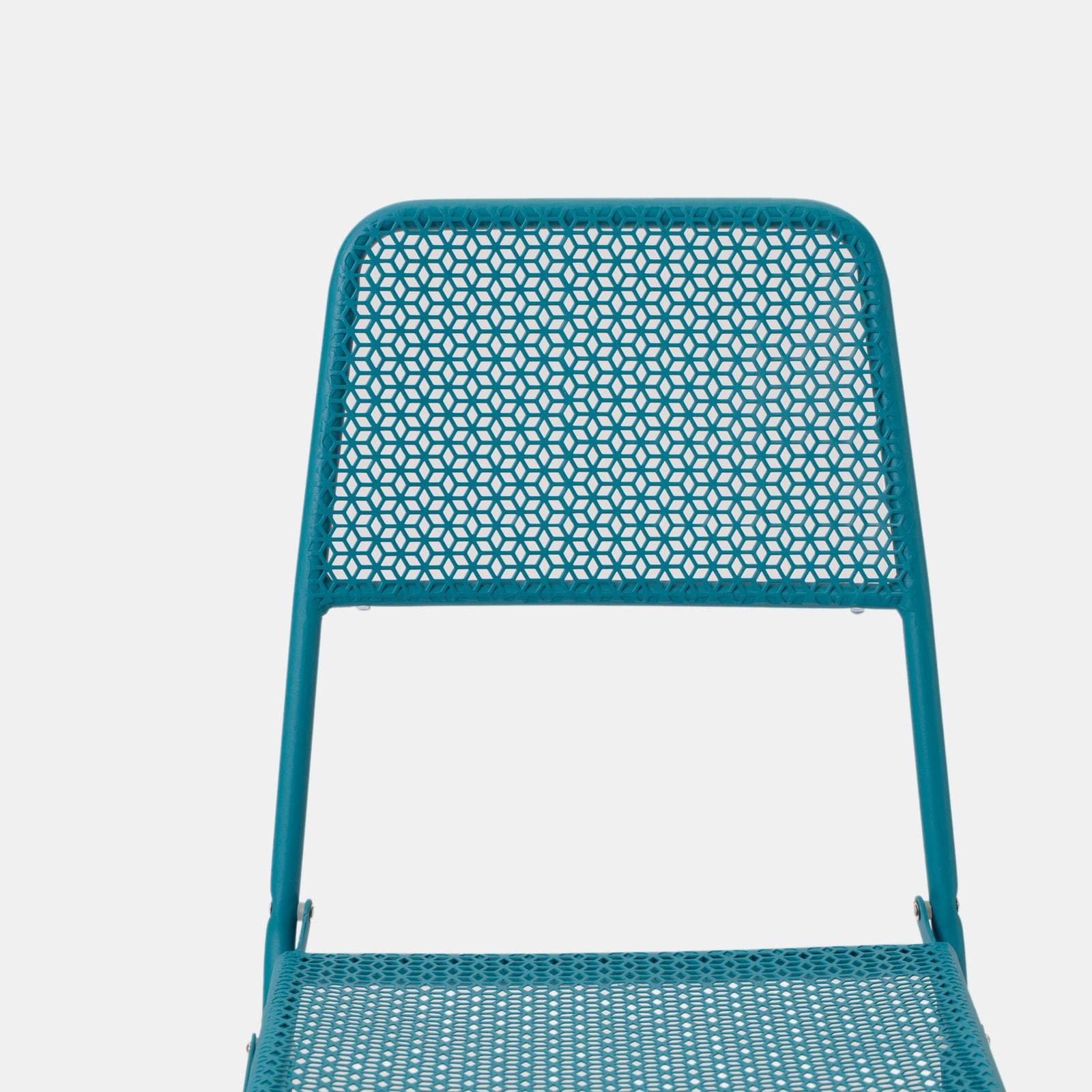 Set pranzo con tavolo 120x70 cm e 4 sedie pieghevoli in acciaio blu maldive - Faber