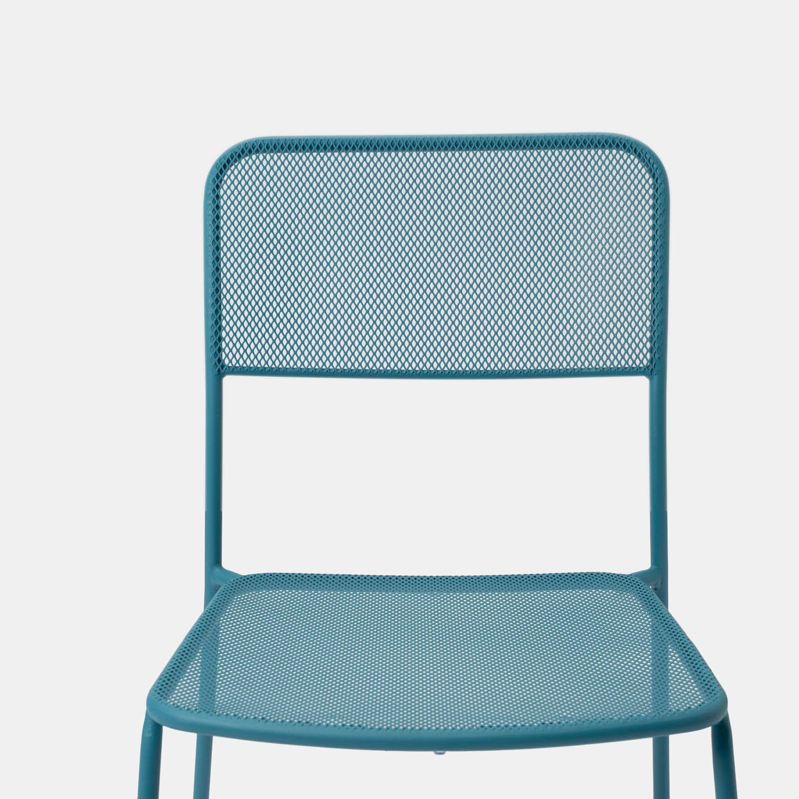 Set pranzo con tavolo 150x80 cm e 4 sedie in acciaio blu maldive - Faber
