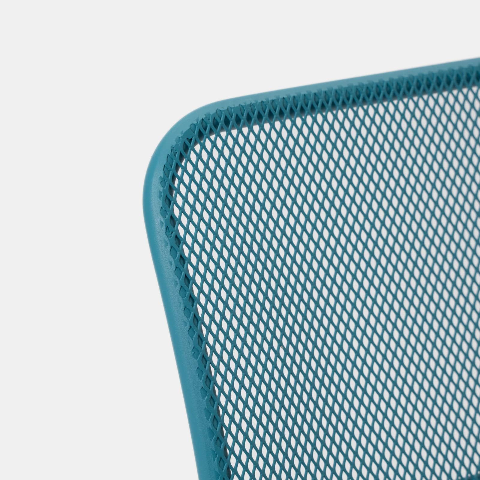 Set pranzo con tavolo 150x80 cm e 4 sedie in acciaio blu maldive - Faber