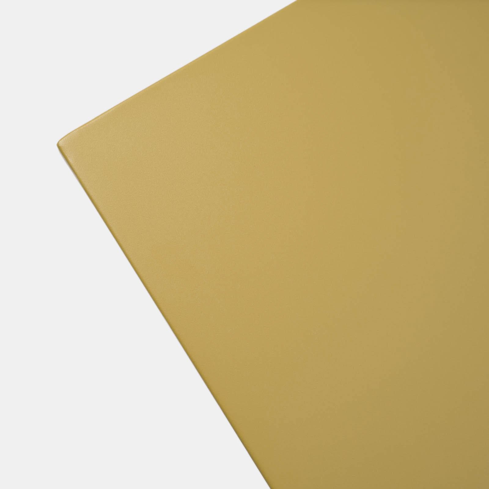 Set pranzo con tavolo 150x80 cm e 4 sedie pieghevoli in acciaio senape - Faber